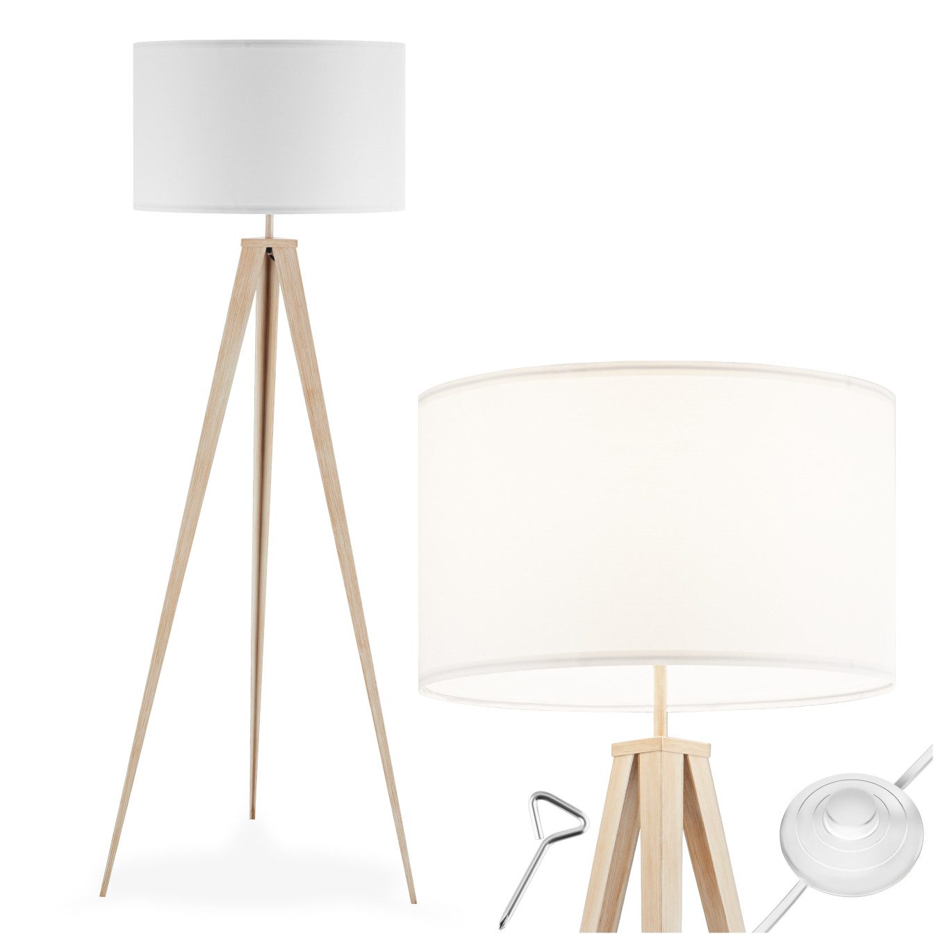 tectake Stehlampe Stehleuchte, Energiesparlampe, nicht relevant, Elegante Stehleuchte für gemütliche Atmosphäre