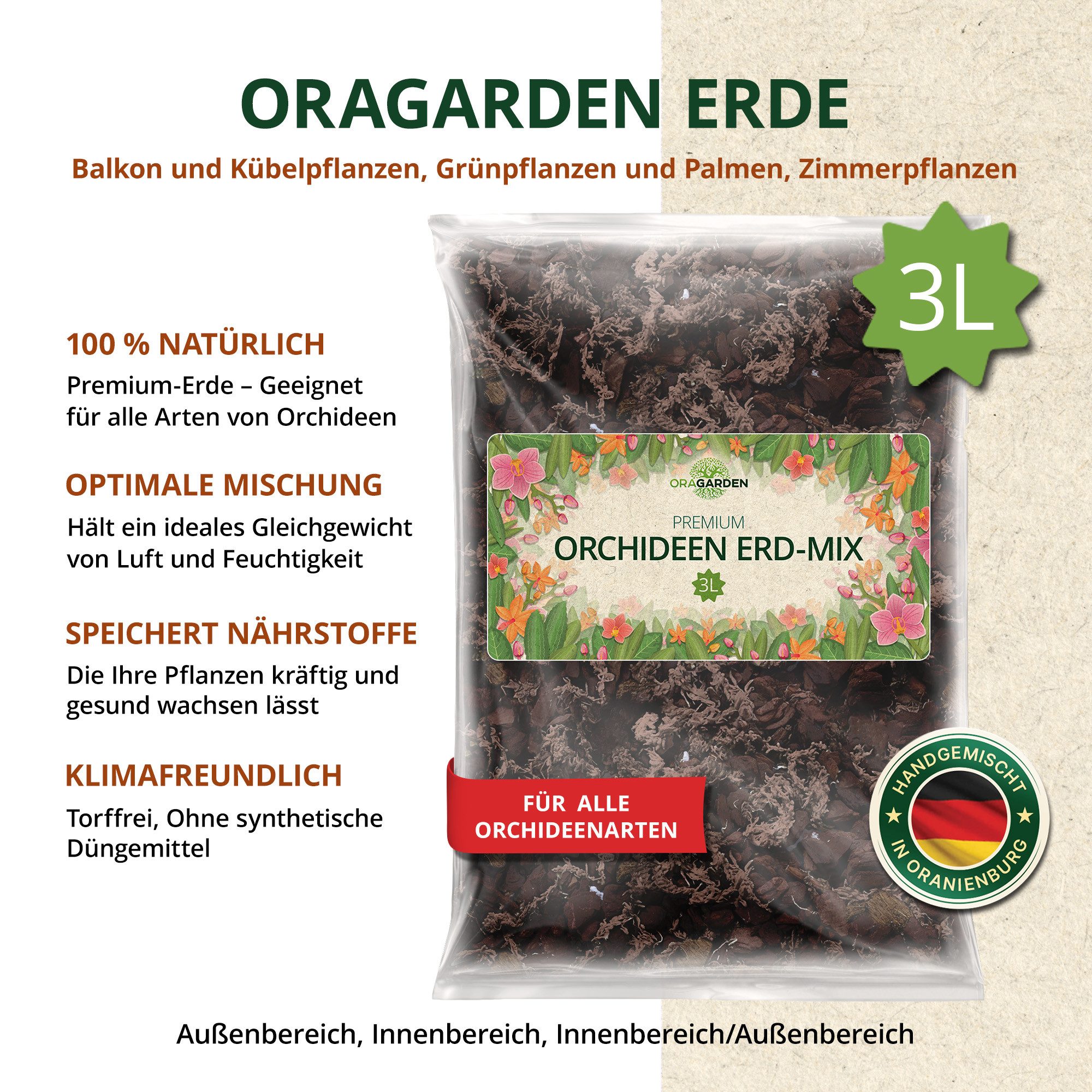 OraGarden Spezialerde Orchideen-Mix – Bild 4 von 5