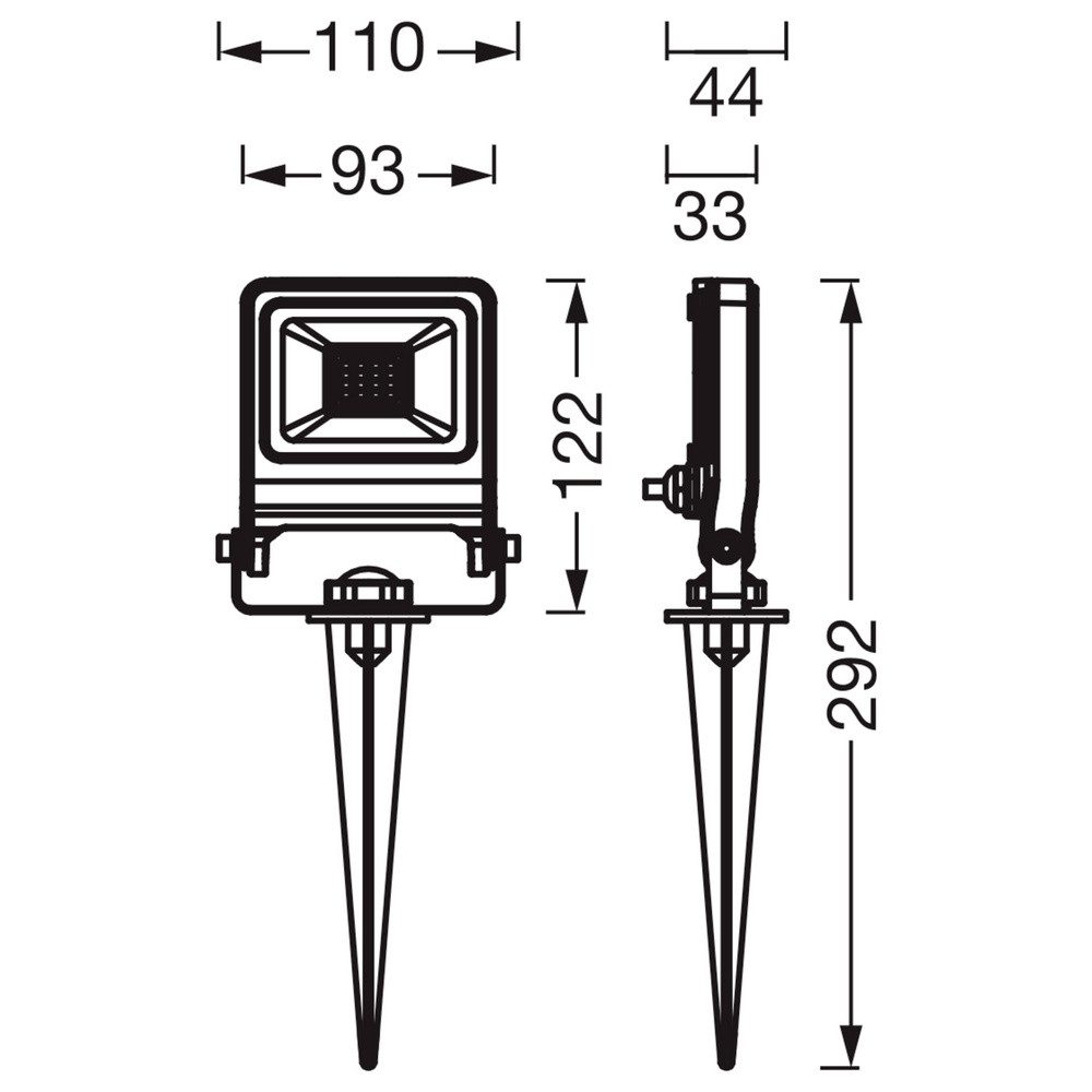 Osram Gartenleuchte OSRAM 4099854585838 ENDURA® Garden Flood Spike 10W 3000K LED-Gartenstr