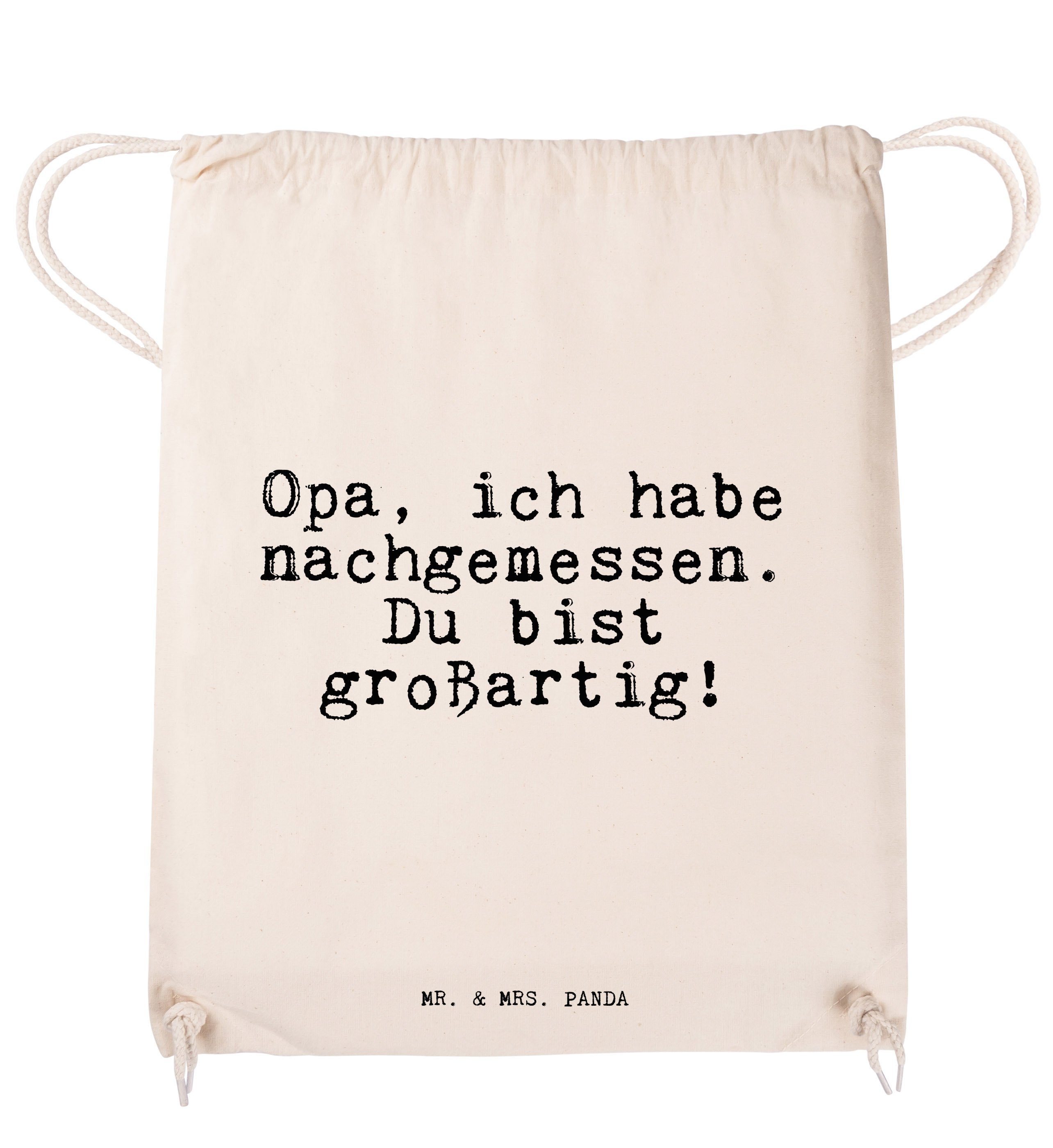 Damen Gepäck|Taschen & Rucksäcke Mr. & Mrs. Panda Sporttasche Opa, ich habe nachgemessen.... - Transparent - Danke, lustig, Opa 