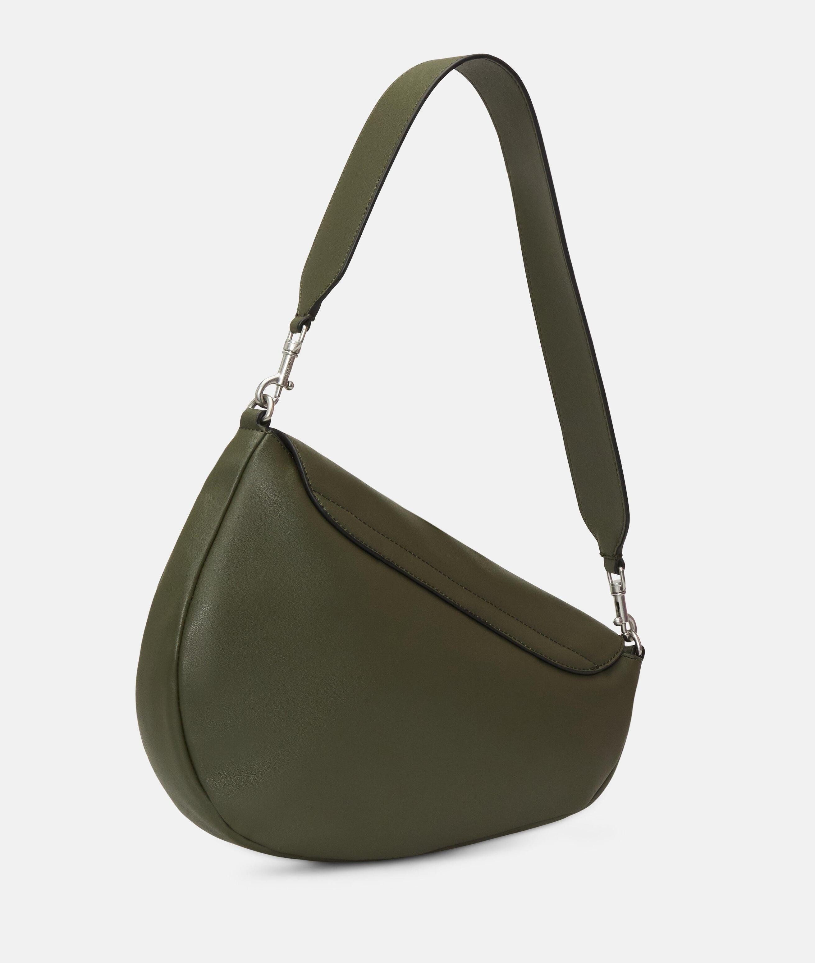 Liebeskind Berlin Schultertasche Oval Shoulder-Bag M, Geräumige Schultertasche in Lederoptik mit authentischer Narbung