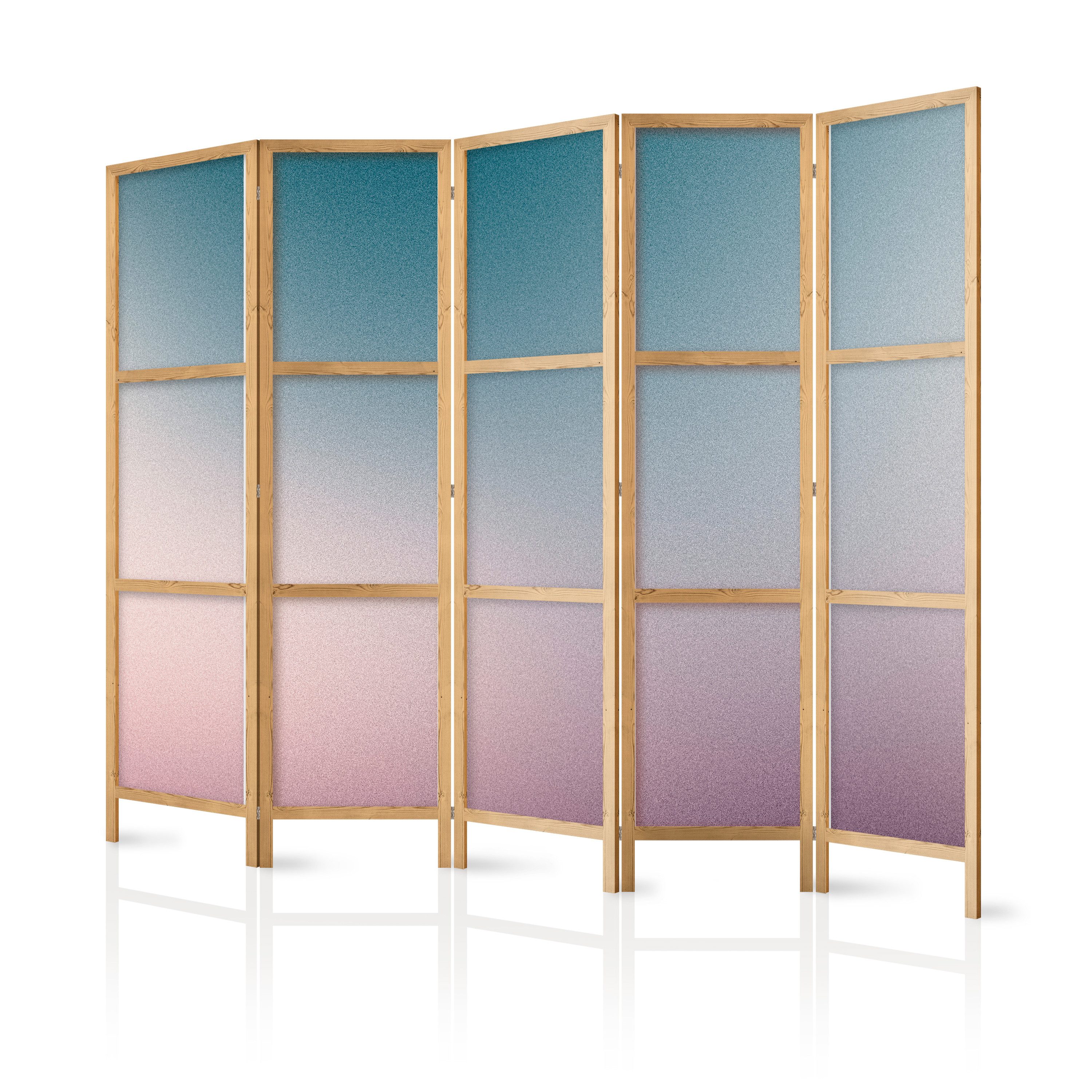 Muralo Paravent 5-teilig Japanischer Paravent klappbar Ombre Farbverlauf (Packung, 1 St., 225x172 cm), Für das Wohnzimmer, das Schlafzimmer