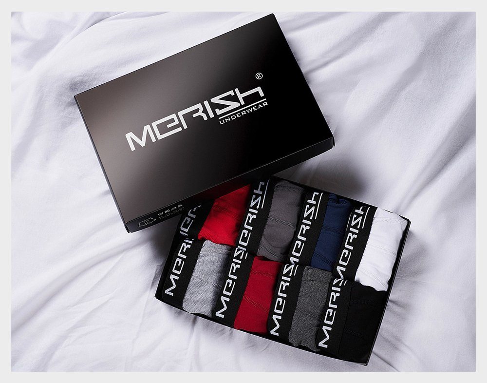 MERISH Boxershorts Herren Männer Baumwolle S perfekte Premium Pack) Passform 218b-schwarz Unterhosen 12er - (Vorteilspack, 7XL Qualität
