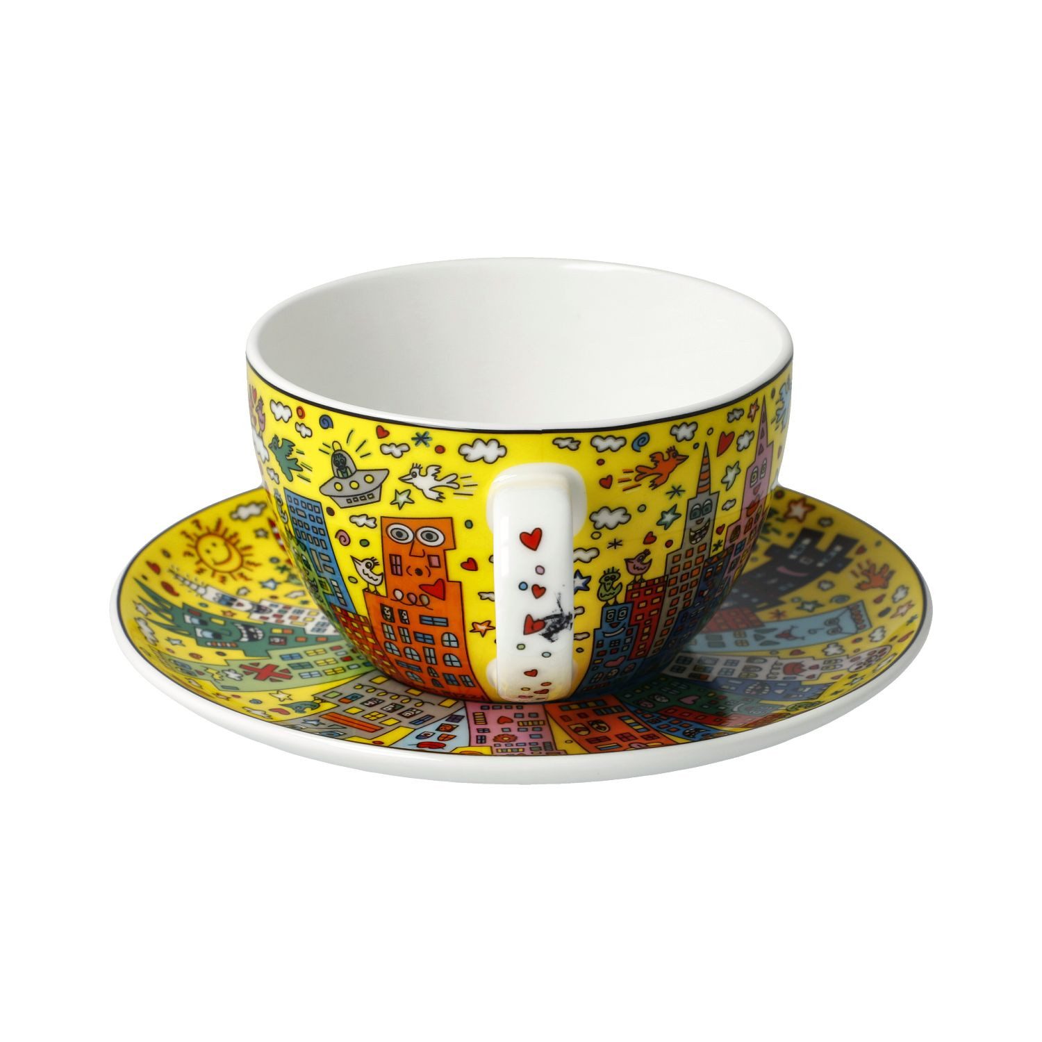 Goebel Tasse James Rizzi, Porzellan, Höhe: cm, Farbe: Mehrfarbig, Motiv: Pop-Art / Stadt