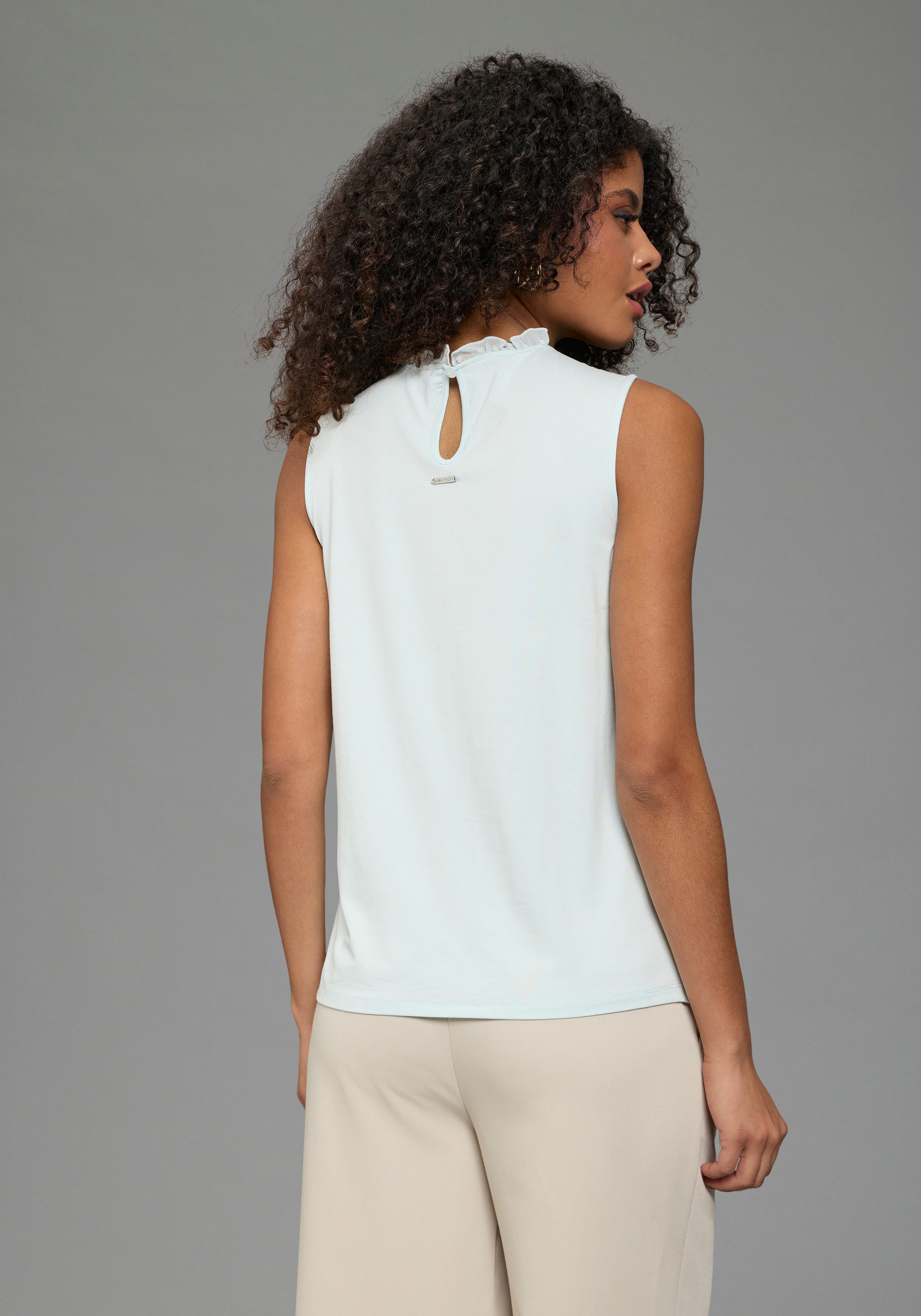 Laura Scott Chiffonbluse mit Rüschen-Applikationen und gepunktetem Chiffon günstig online kaufen