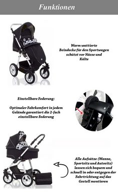 Coletto Kombi-Kinderwagen Leo 4 in 1 inkl. Sportsitz, Autositz und Zubehör in 20 Farben