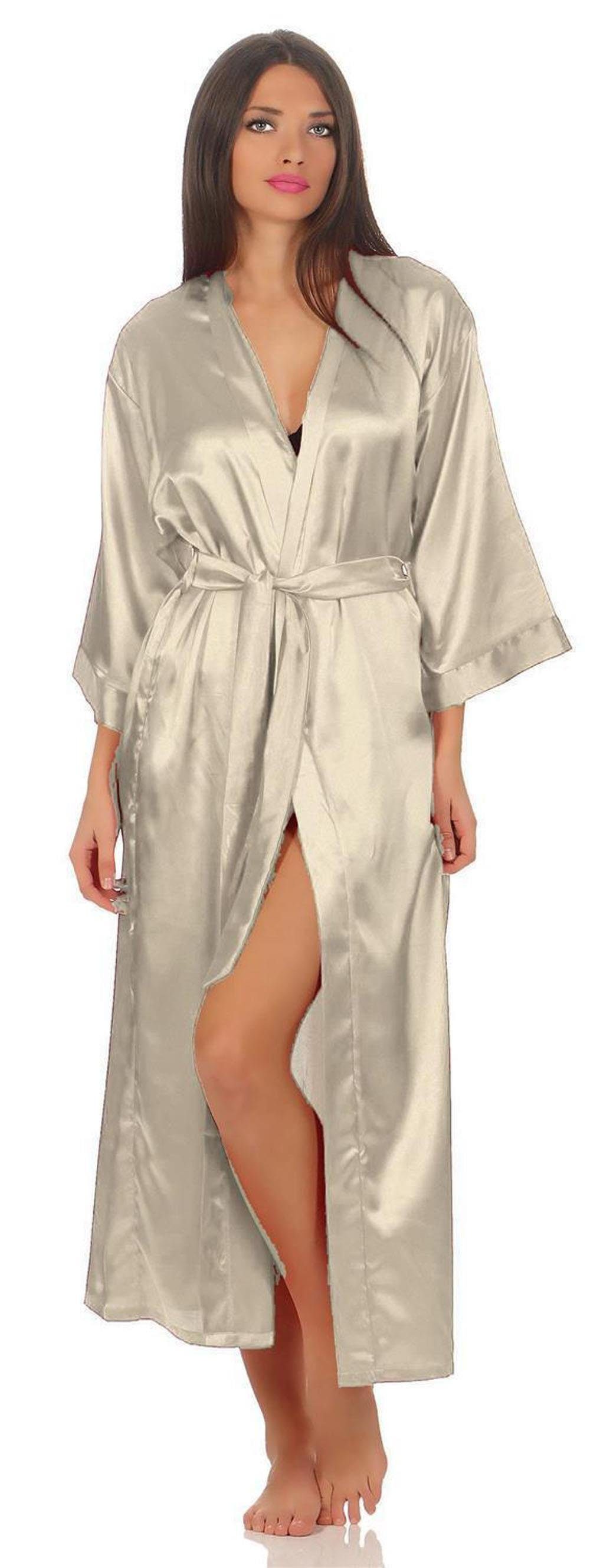 Kimono »Damen langes Kimono Nachtmantel Seidenrobe Morgenm«, EloModa online  kaufen | OTTO