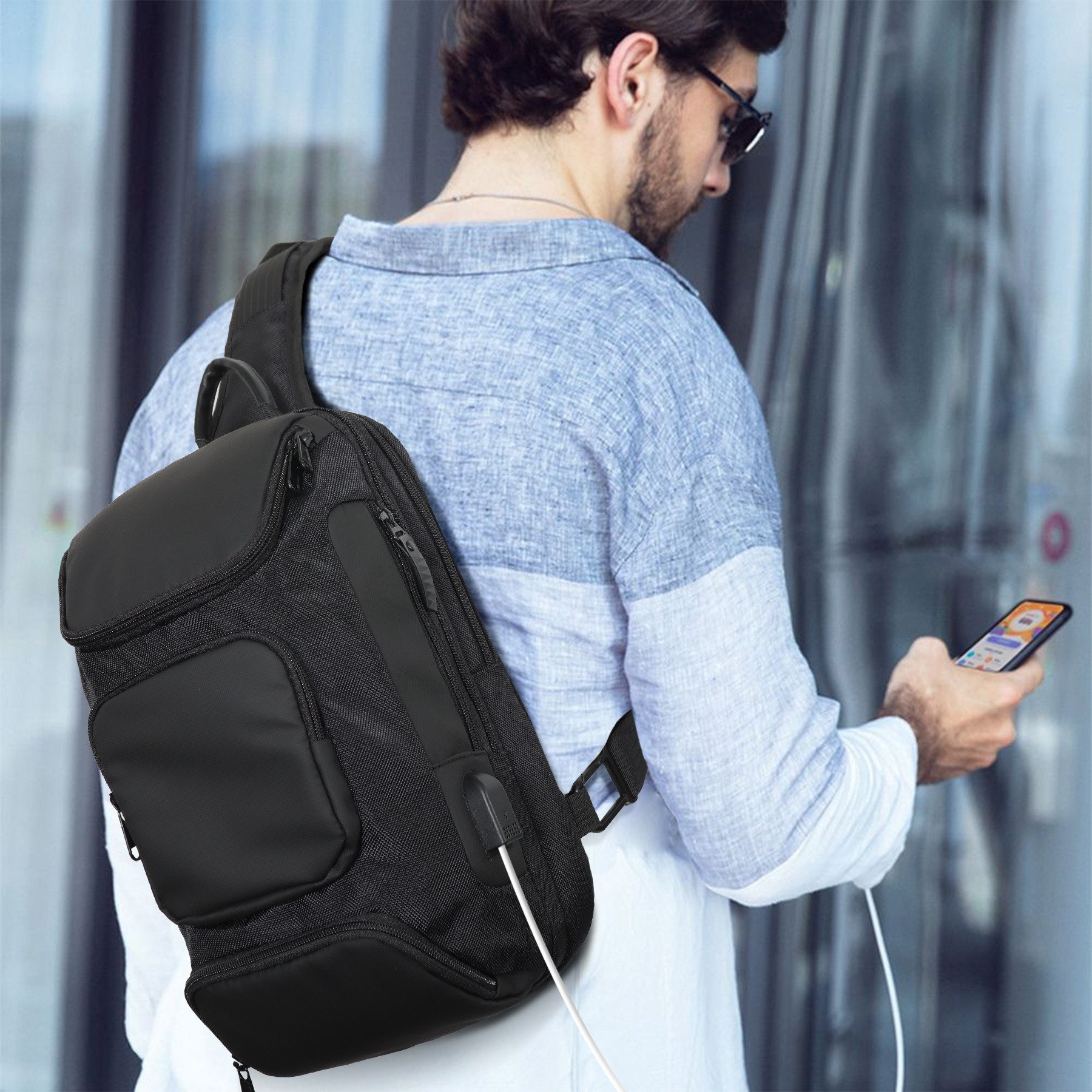 TAN.TOMI Umhängetasche Universelle Anti-Diebstahl Sling Bag günstig online kaufen
