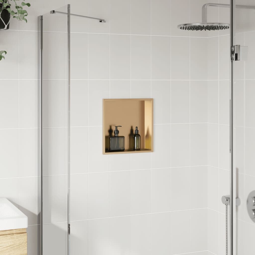 vidaXL Duschwand Duschnische Golden Gebürstet 32x32x9 günstig online kaufen