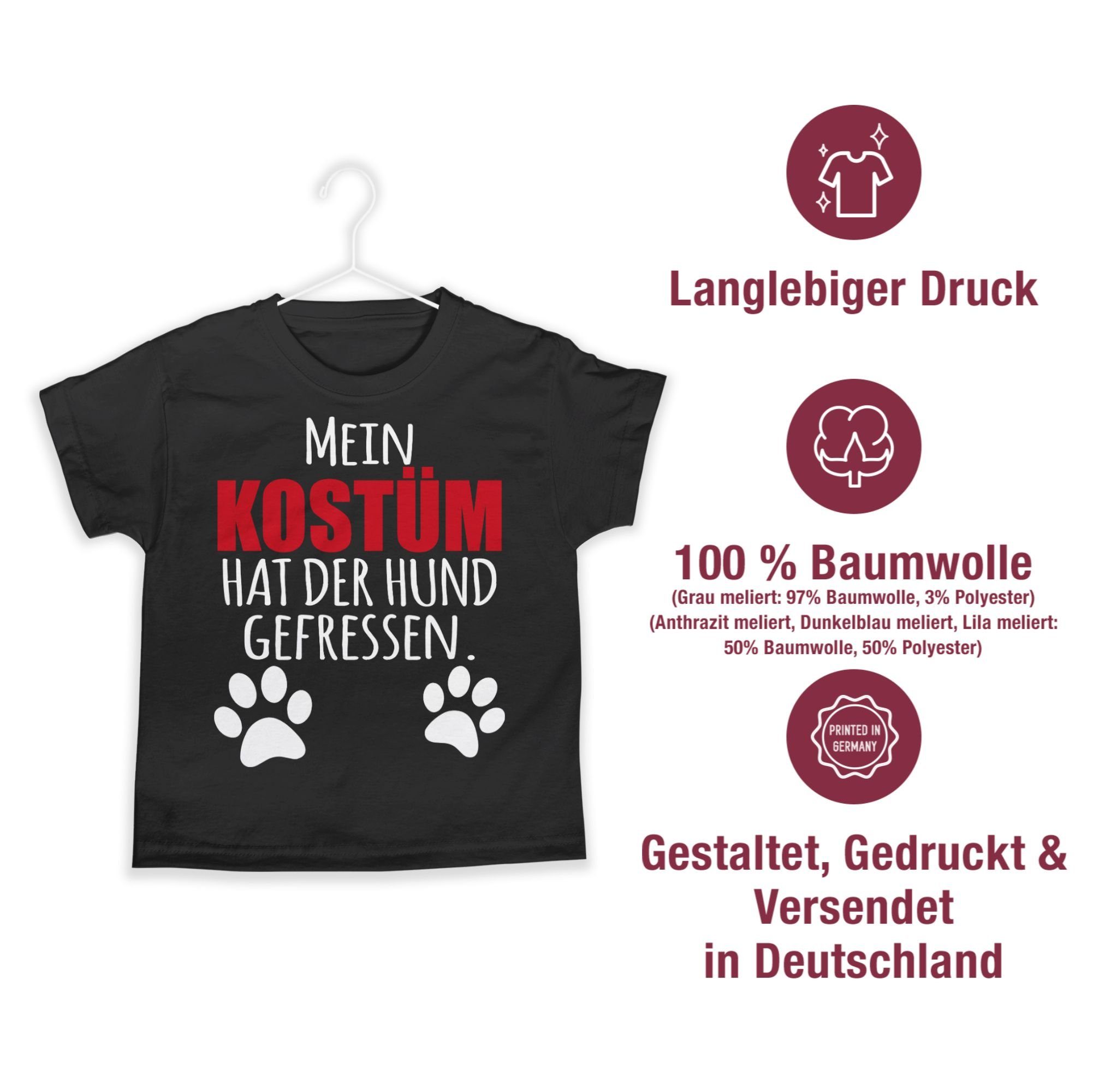 Shirtracer T-Shirt Mein Kostüm Dog Karneval Hund der Faschingskostüme gefressen hat Hundekostüm Schwarz - & Fasching 1