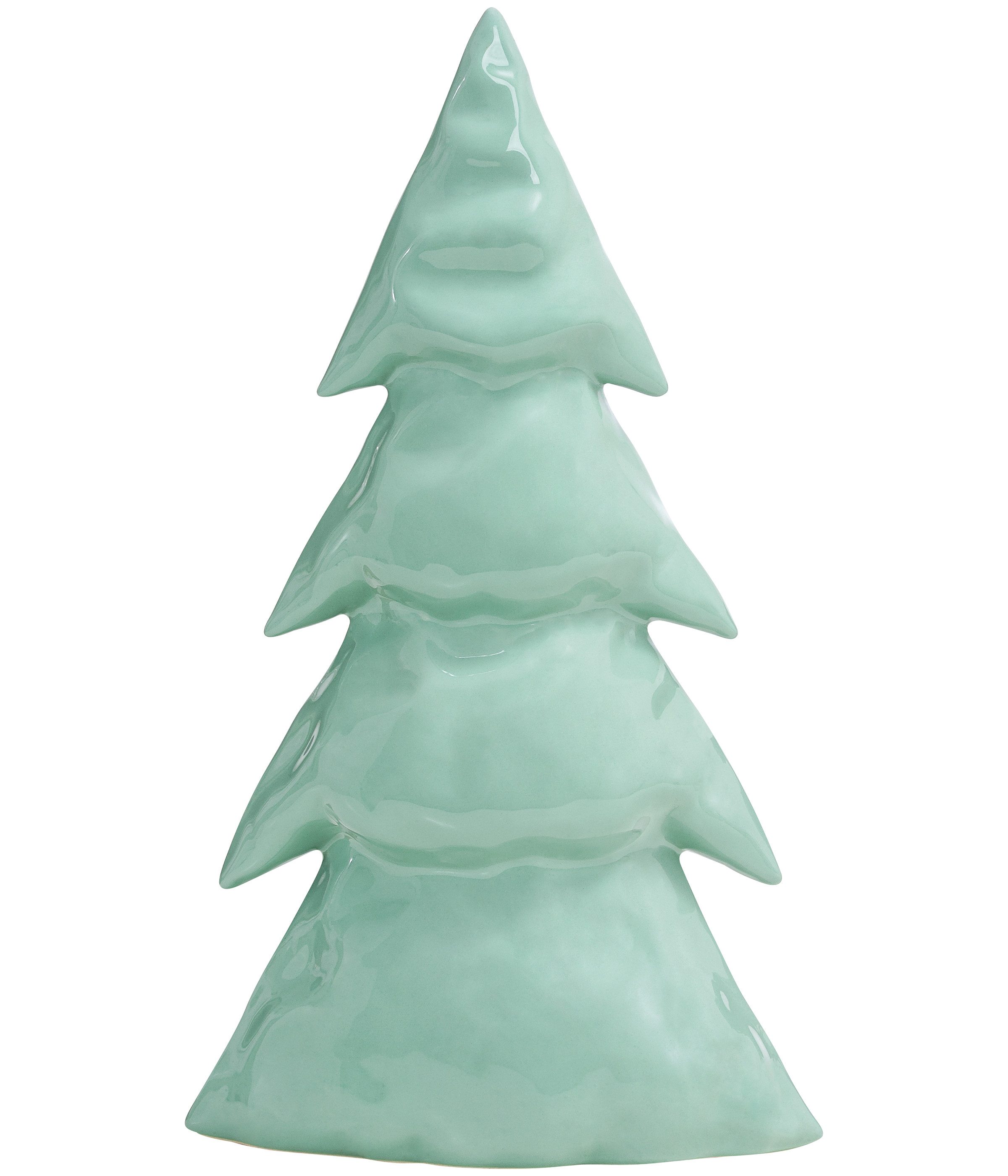 Dehner Weihnachtsfigur Weihnachtsbaum Hygge klein, Porzellan-Tannenbaum, 21 x 11 x 37 cm, moderne Adventsdekoration