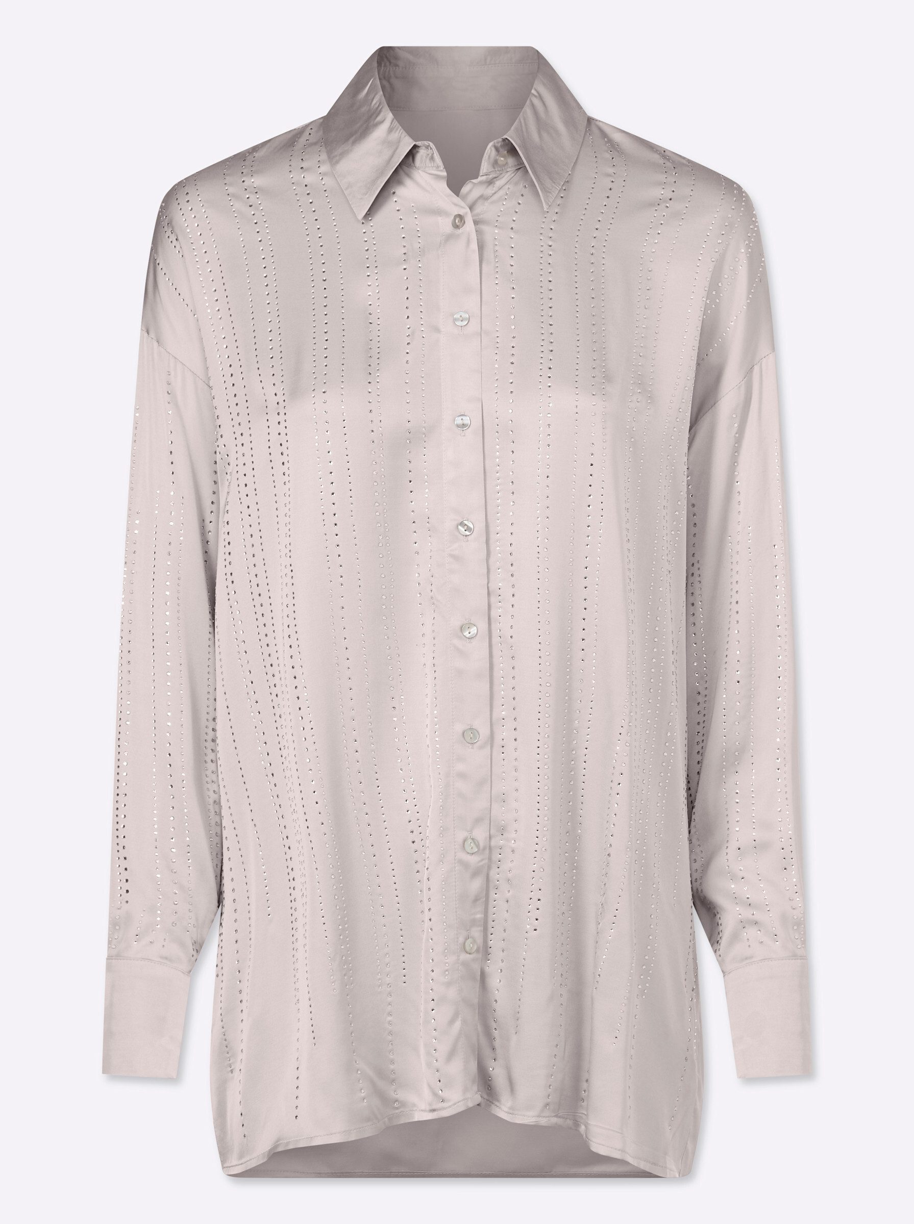 Klassische Bluse Longbluse Langarm