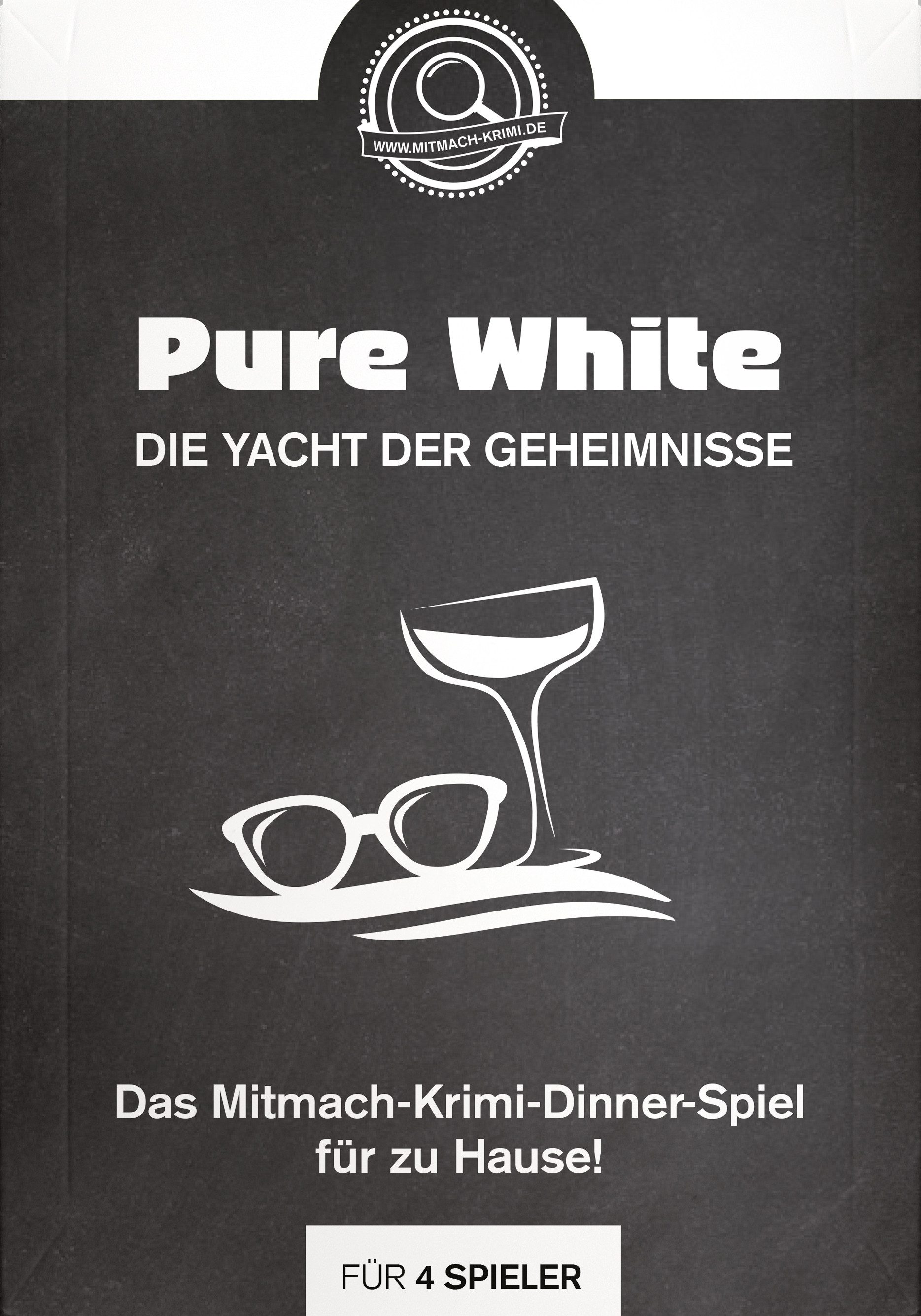 mitmach-krimi Spiel Krimi-Dinner, Pure White – Die Yacht der Geheimnisse - Krimi-Dinner für 4 Personen