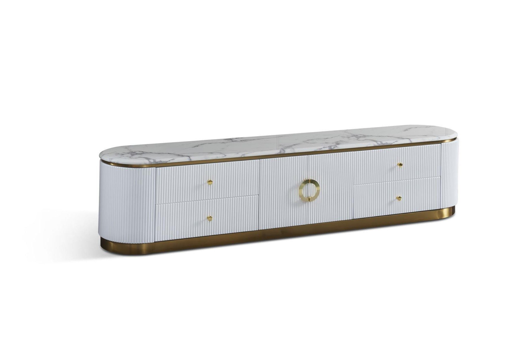 Xlmoebel Lowboard Designer Kommode Anrichte Schrank Regal aus Metall im Luxus-Stil, Made in Europa