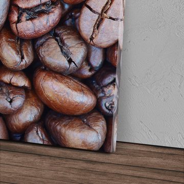Sinus Art Leinwandbild 120x80cm Wandbild auf Leinwand Kaffee Kaffeebohnen Braun Küche Nahaufn, (1 St)