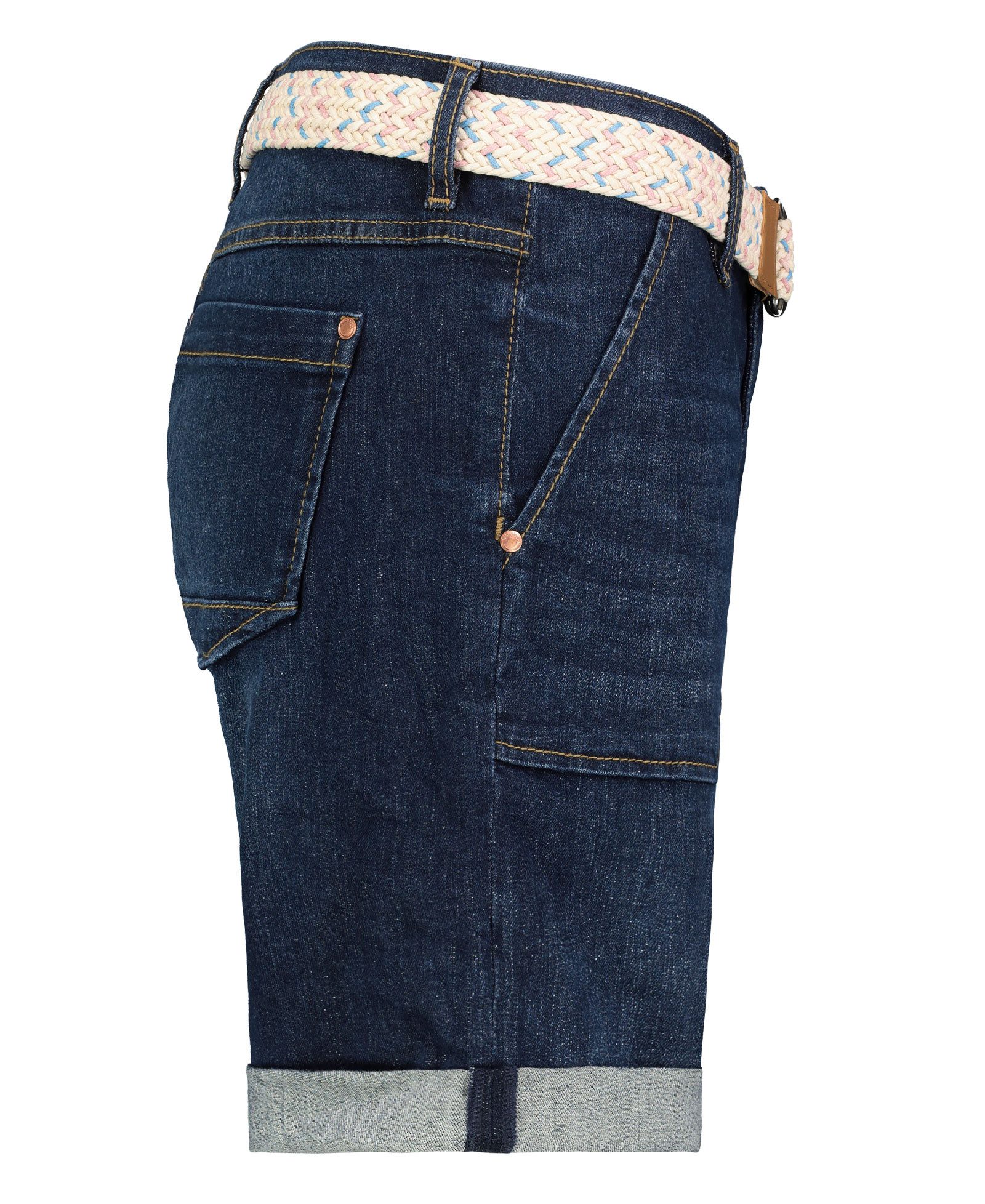 SUBLEVEL Shorts Damen Jeans Bermudas kurze Hose Baumwolle Sommer Stoff Denim Bermuda mit Stretchkomfort, mit Gürtel