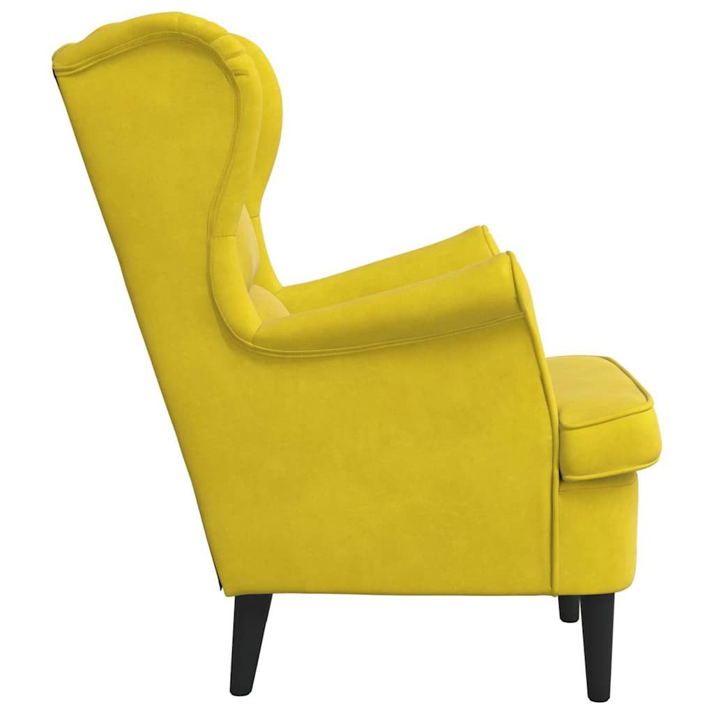 furnicato Sessel Senfgelb 71 x 92 x 91 cm mit Samtbezug (1-St) – Bild 5 von 5