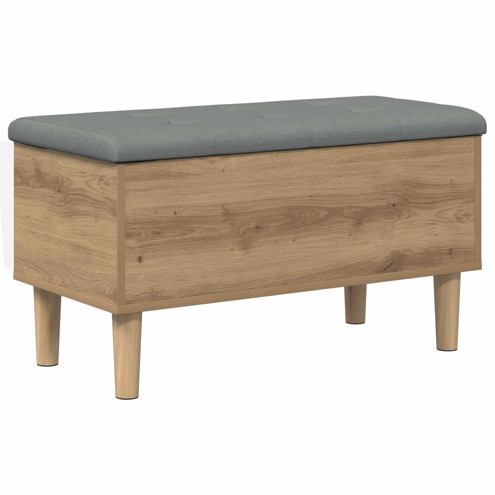 vidaXL Sitzbank Aufbewahrungsbank mit Kissen Artisan-Eiche 82 x 42 x 46 cm (1-St)