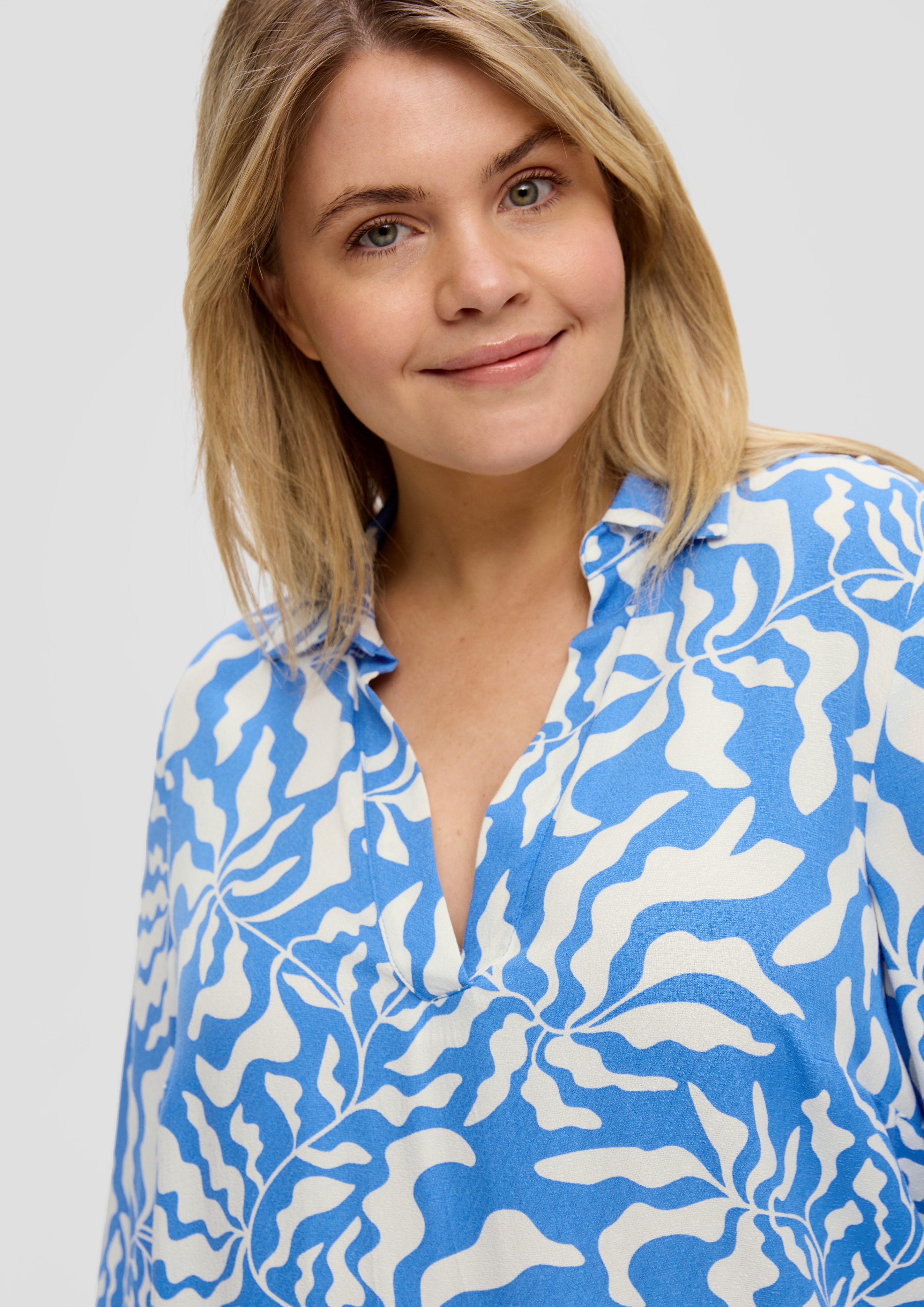 s.Oliver Langarmbluse Viskosebluse mit All-over-Print günstig online kaufen