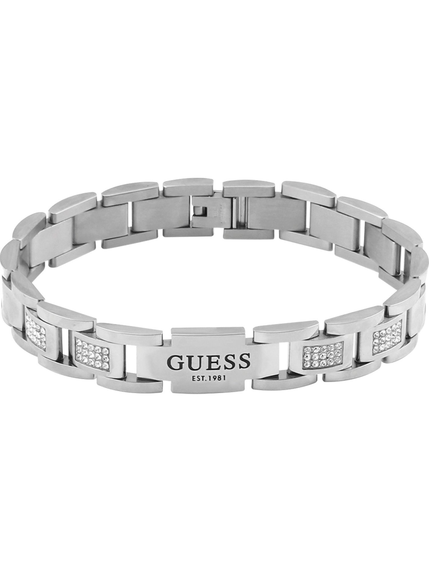 Guess Edelstahlarmband Guess Herren-Armband Edelstahl Zirkonia, Trendig