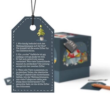 SURPRISA Geschenkbox für Weihnachten, Rätselbox, Geldgeschenk Verpackung für Gutscheine, Weihnachtsrätsel