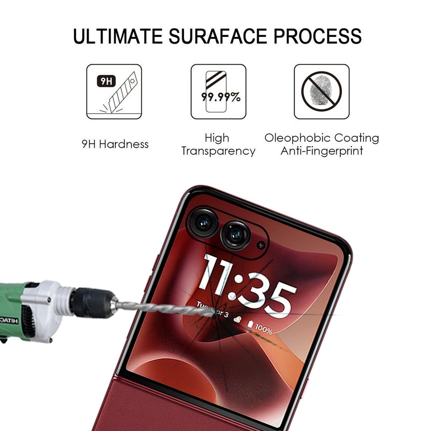 Wigento Handyhülle Für Motorola Razr 60 Ultra 3D 9H Curved Hart Glas Display Schutz Folie, 3D Curved Hart Glas