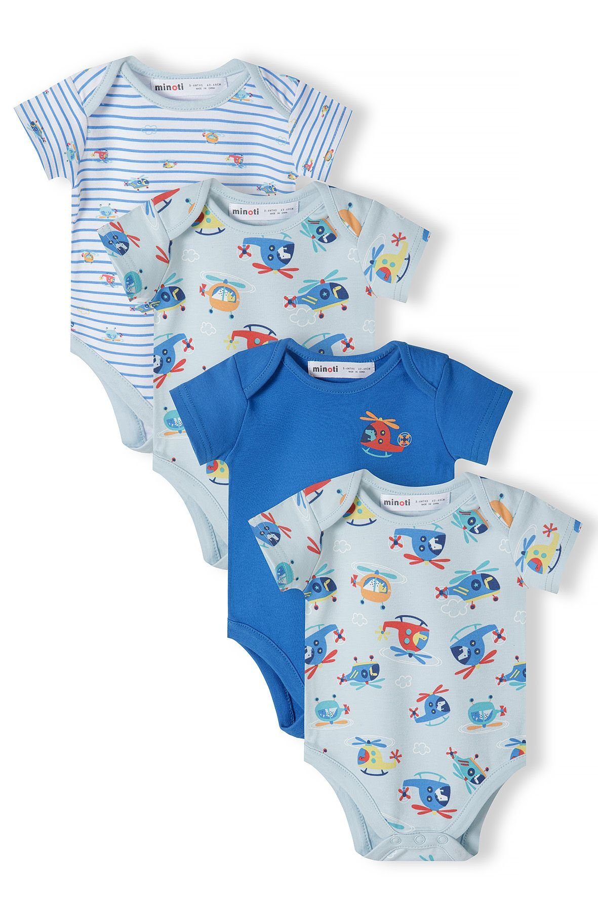 Hellblau Kurzarmbody (0-18m) MINOTI 4er-Pack im