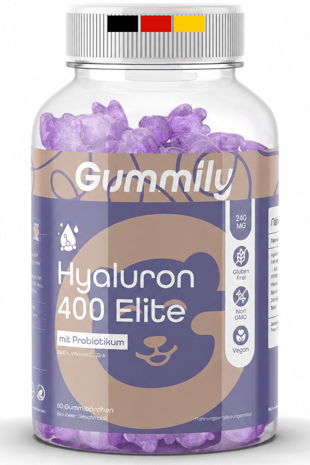 Gummily® Hyaluronsäure GLOW Beauty Hyaluron Gummies, 60 St., Veganer Kollagen Komplex