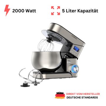 KB Elements Küchenmaschine ELK05LM, 2000,00 W, 5,00 l Schüssel, Edelstahl, LED Anzeige, Timer, Abschaltautomatik, Pulsfunktion