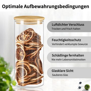 MULISOFT Vorratsdose, (550+800+1000+1500+2000ml), Vorratsbehälter Set, Küche Glasbehälter, Gewürzdosen