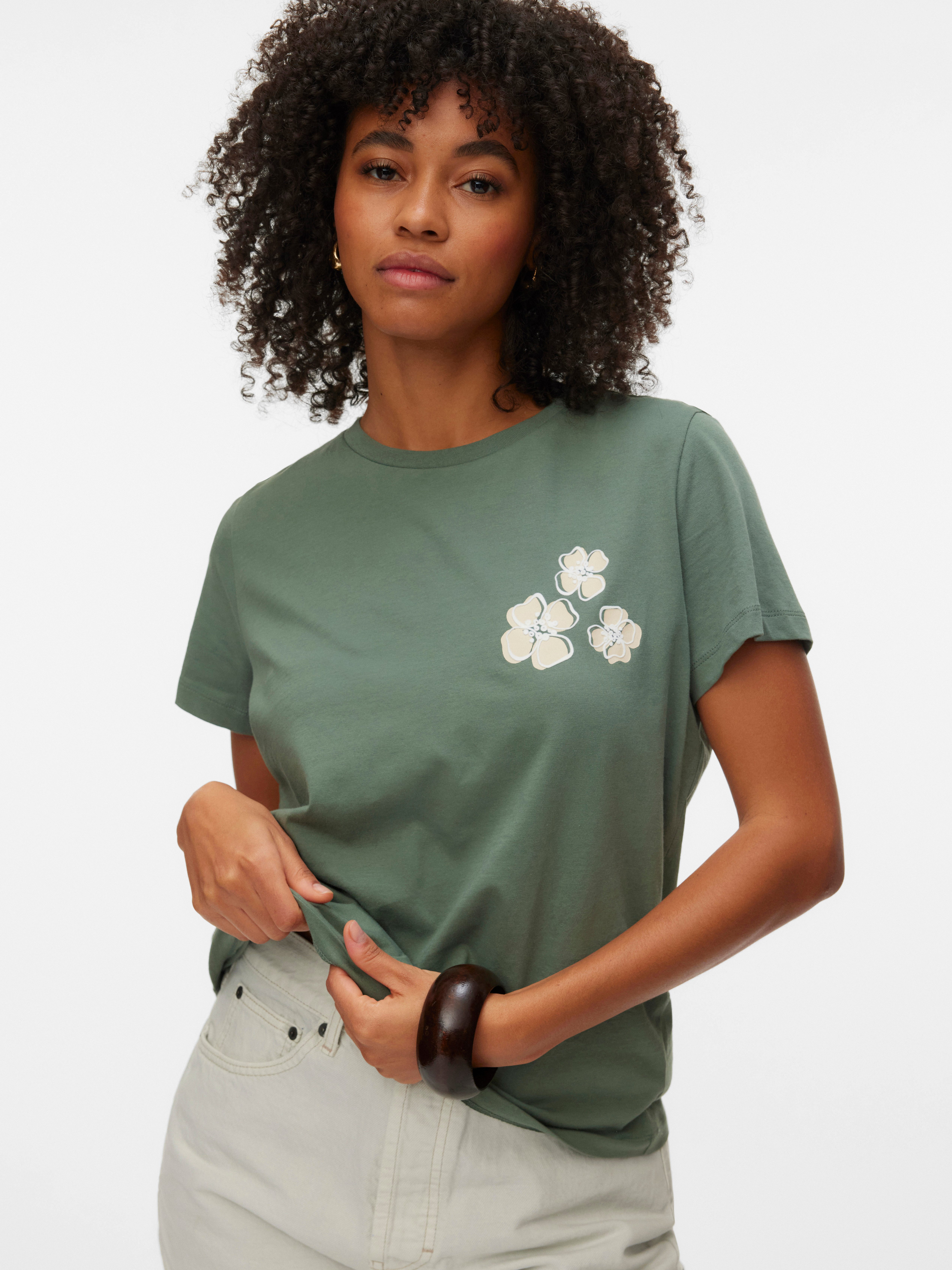 Vero Moda Kurzarmshirt VMVANJA SS TOP BOX JRS Baumwolle