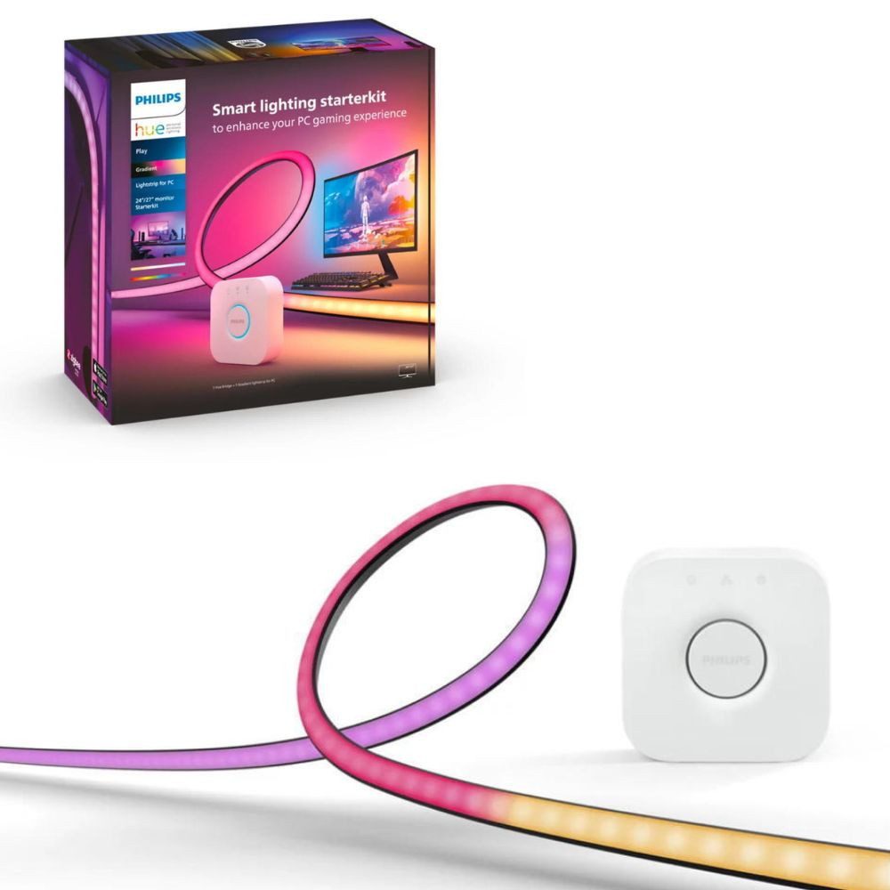 Philips Hue LED Stripe White & Color Ambiance Lightstrip Play Gradient PC 32-34 in Schwarz, 1-flammig, LED Streifen