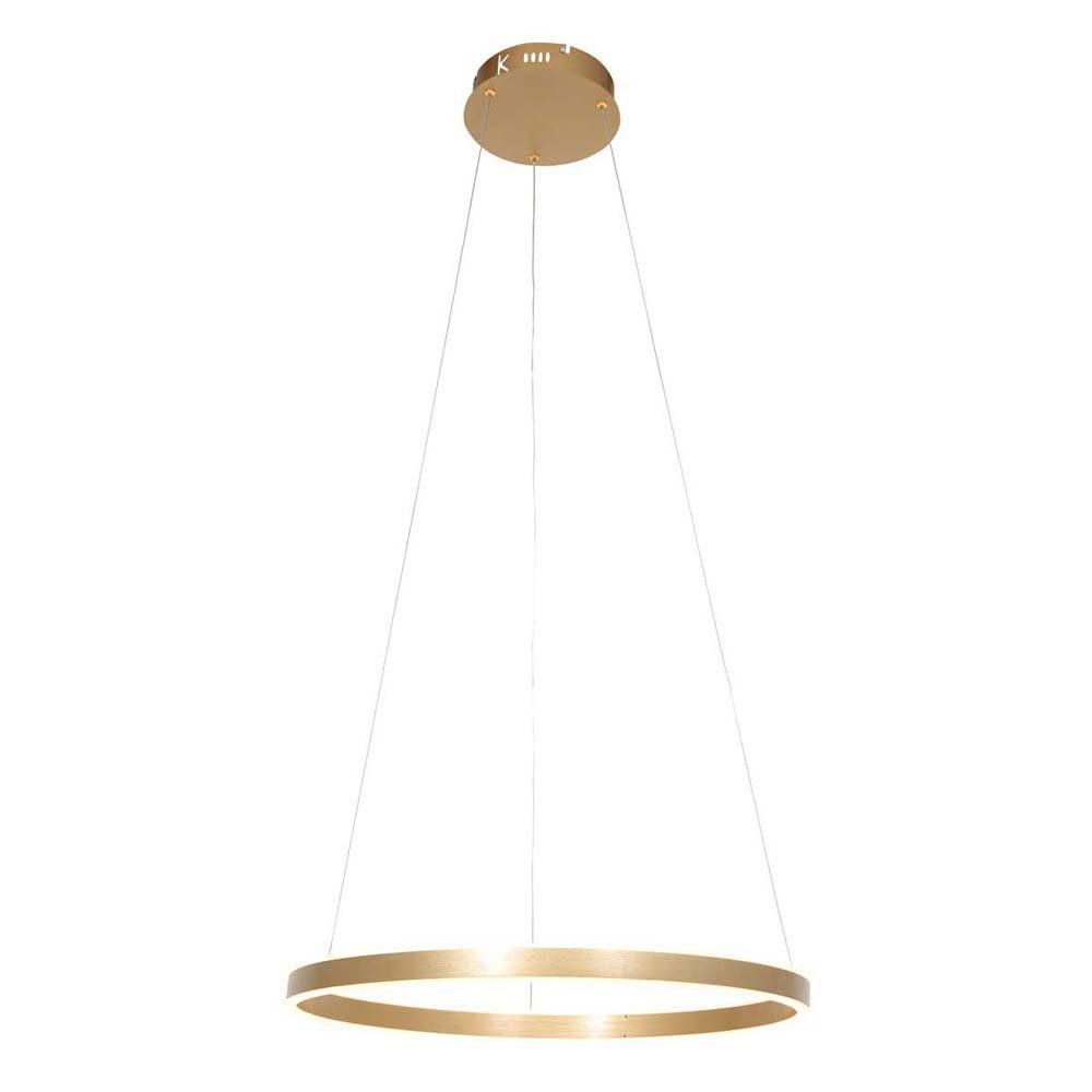 Steinhauer LIGHTING Hängeleuchte, LED-Leuchtmittel fest verbaut, Hängelampe Pendelleuchte Esszimmerlampe LED dimmbar gold Ring-Design