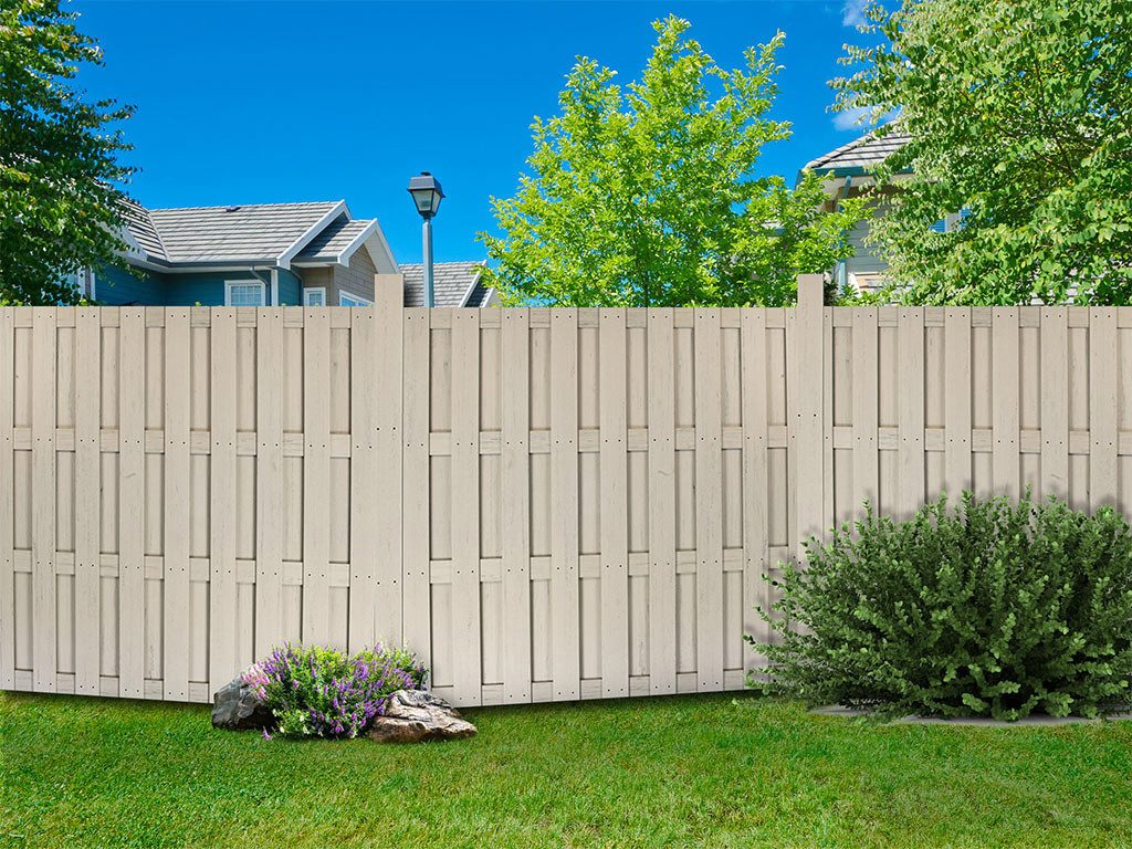 Belladoor Sichtschutzelement WPC Sichtschutzzaun Komplettset Beige 180x180 cm DIY Bausatz