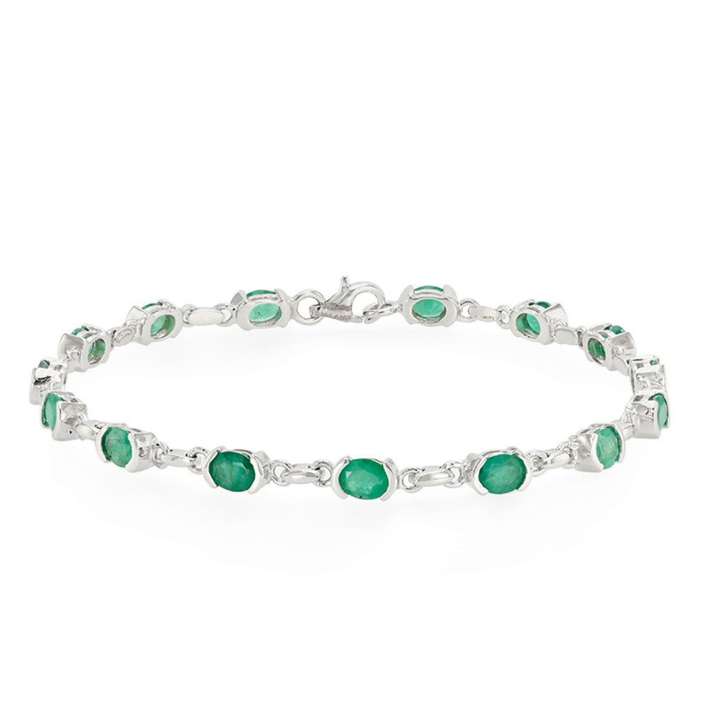 Cavill Silberarmband Sambisches Smaragd-Silberarmband, 3,7 Karat (1-tlg)