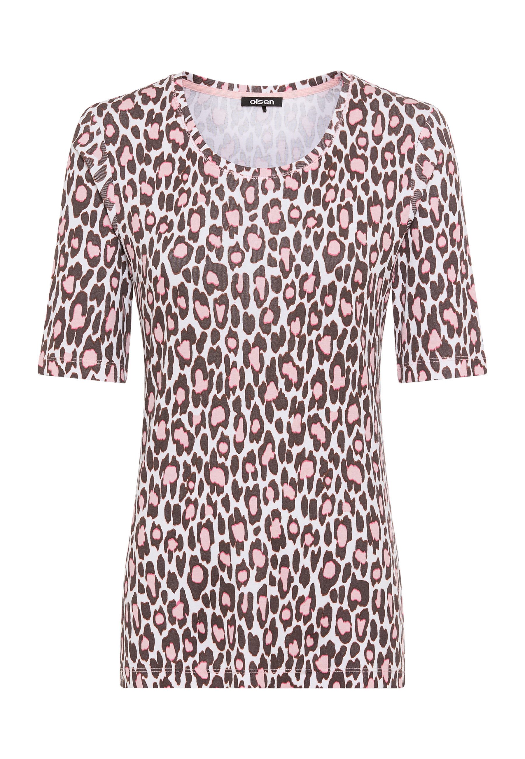 Olsen T-Shirt mit Allover-Dessin und Rundhalsausschnitt – Bild 5 von 5
