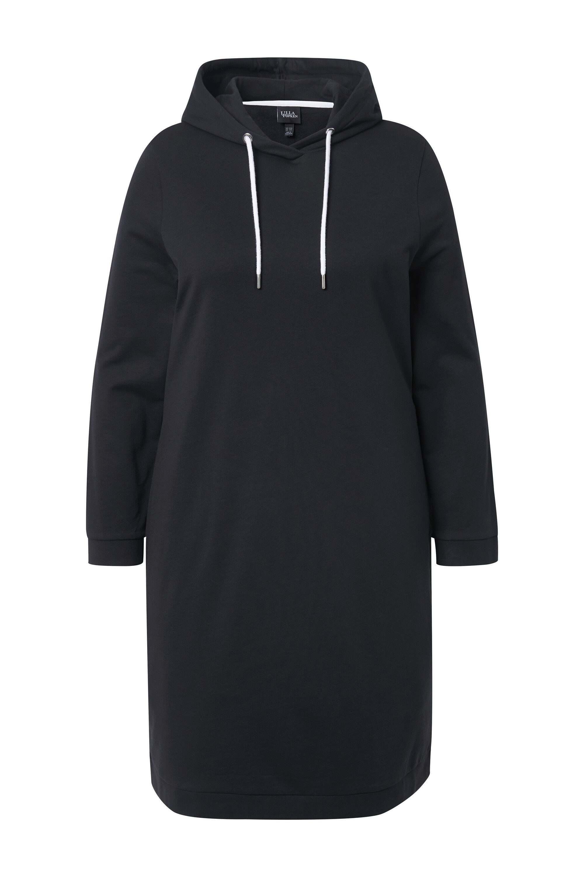 Ulla Popken Schlafanzug Loungwear-Kleid Kapuze weich angeraut Rippbündchen günstig online kaufen