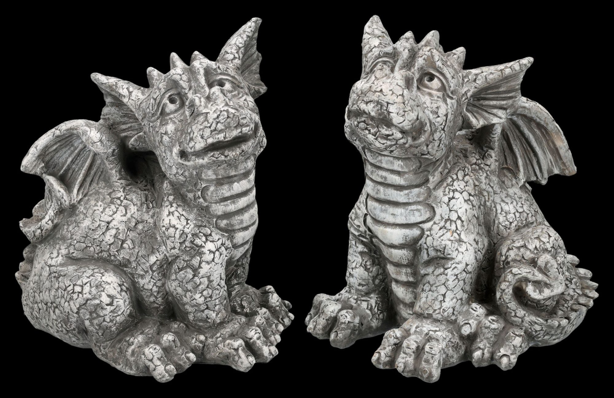 Figuren Shop GmbH Fantasy-Figur Drachen Figur Set – 2 Drachenbabys Fantasy Statue Dekofigur 17,5 cm