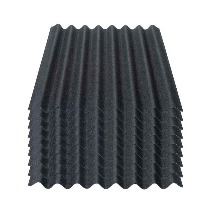Onduline Dachpappe Onduline Easyline Dachplatte Wandplatte Bitumenwellplatten Wellplatte 9x0 76m² - schwarz wellig 6.84 m² pro Paket (9-St)