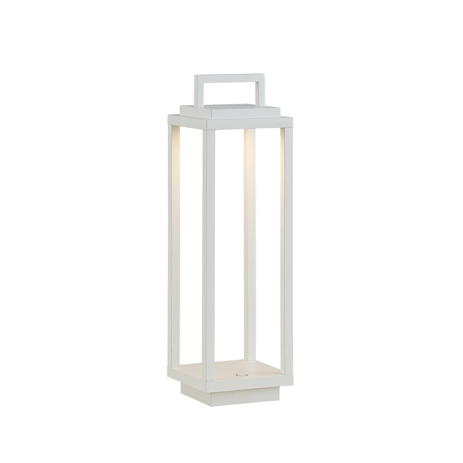 Lucande Außen-Tischleuchte Mirina, LED, Metall, Weiß warmweiß IP54, LED - 2,2 W gesamt, warmweiß