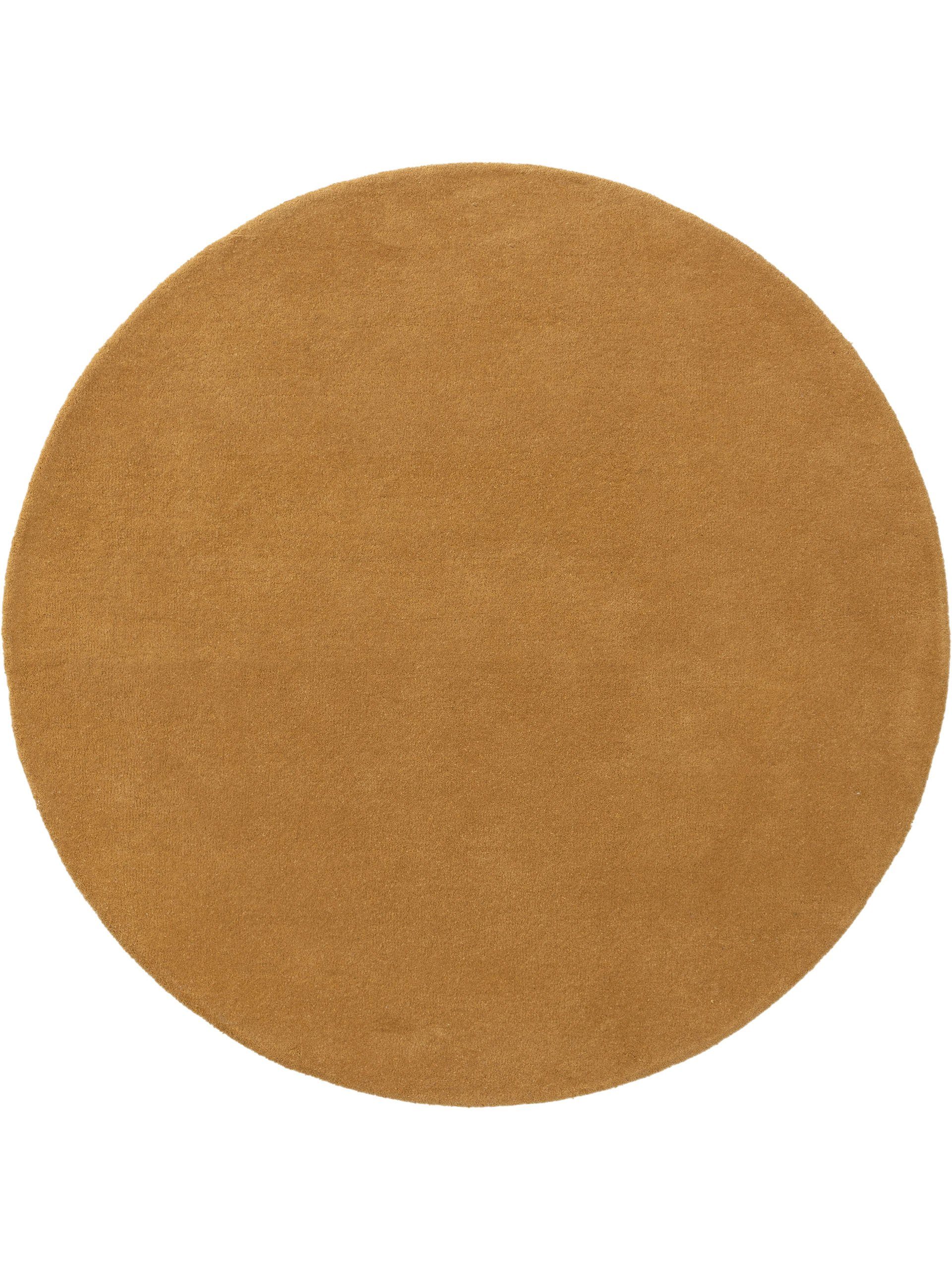 benuta Wollteppich Bent, rund, Höhe: 6 mm, Teppich Wohnzimmer, Schlafzimmer, Esszimmer, Flur, Kunstfaser, Cozy