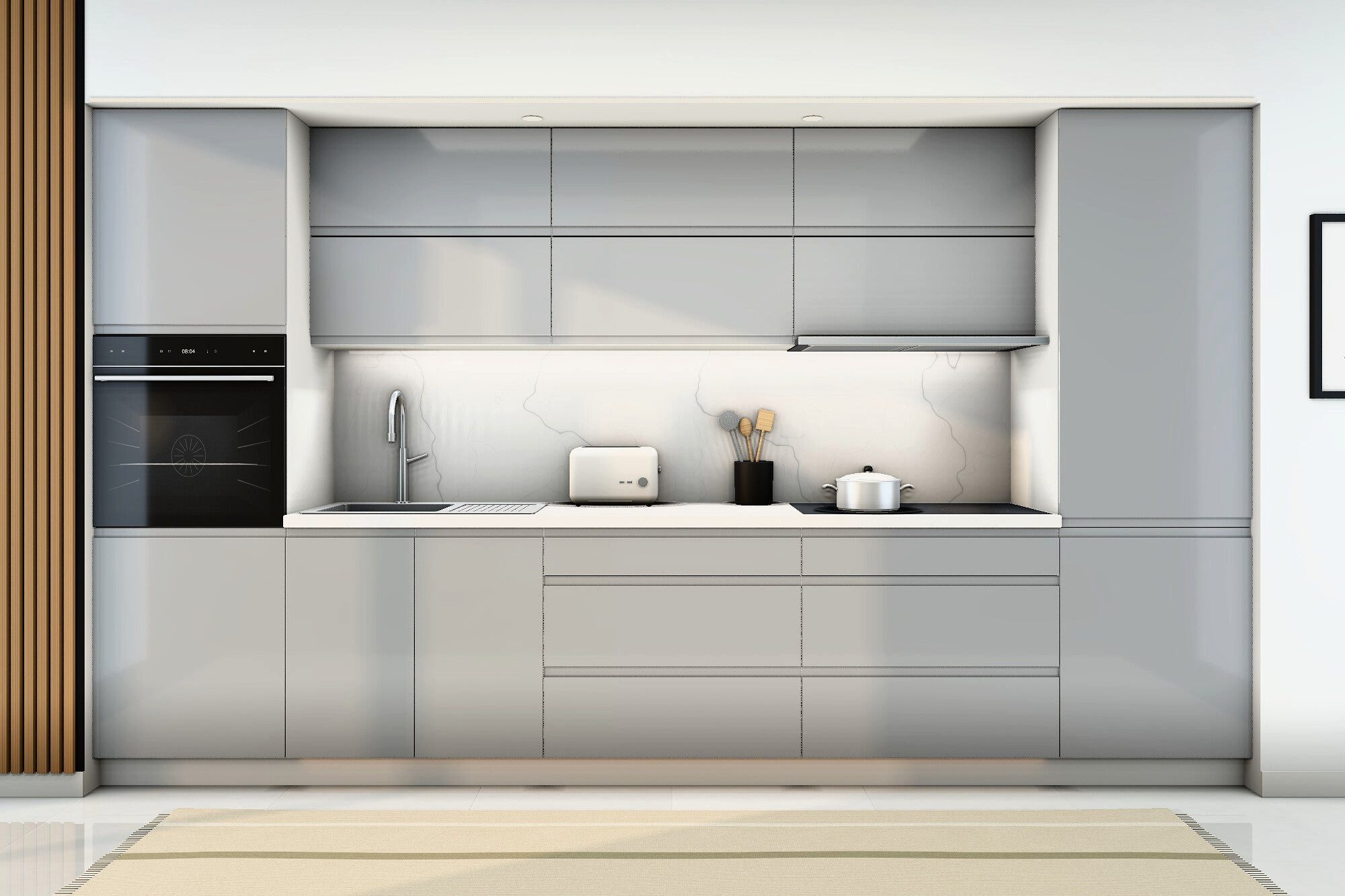ROYAL24_MARKT Küchenzeile K47-G360 - Velmora - Drückt einen dynamischen Lebensstil aus, (Komplett Set), Top Qualität - Modernes Design - Feinste Materialien
