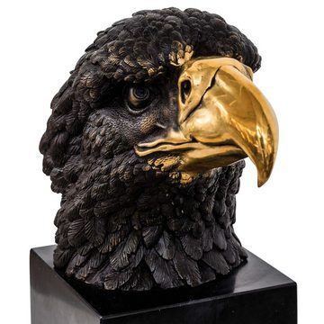 Aubaho Skulptur Bronzeskulptur Adler Büste Bronze Figur Statue im Antik-Stil 23cm