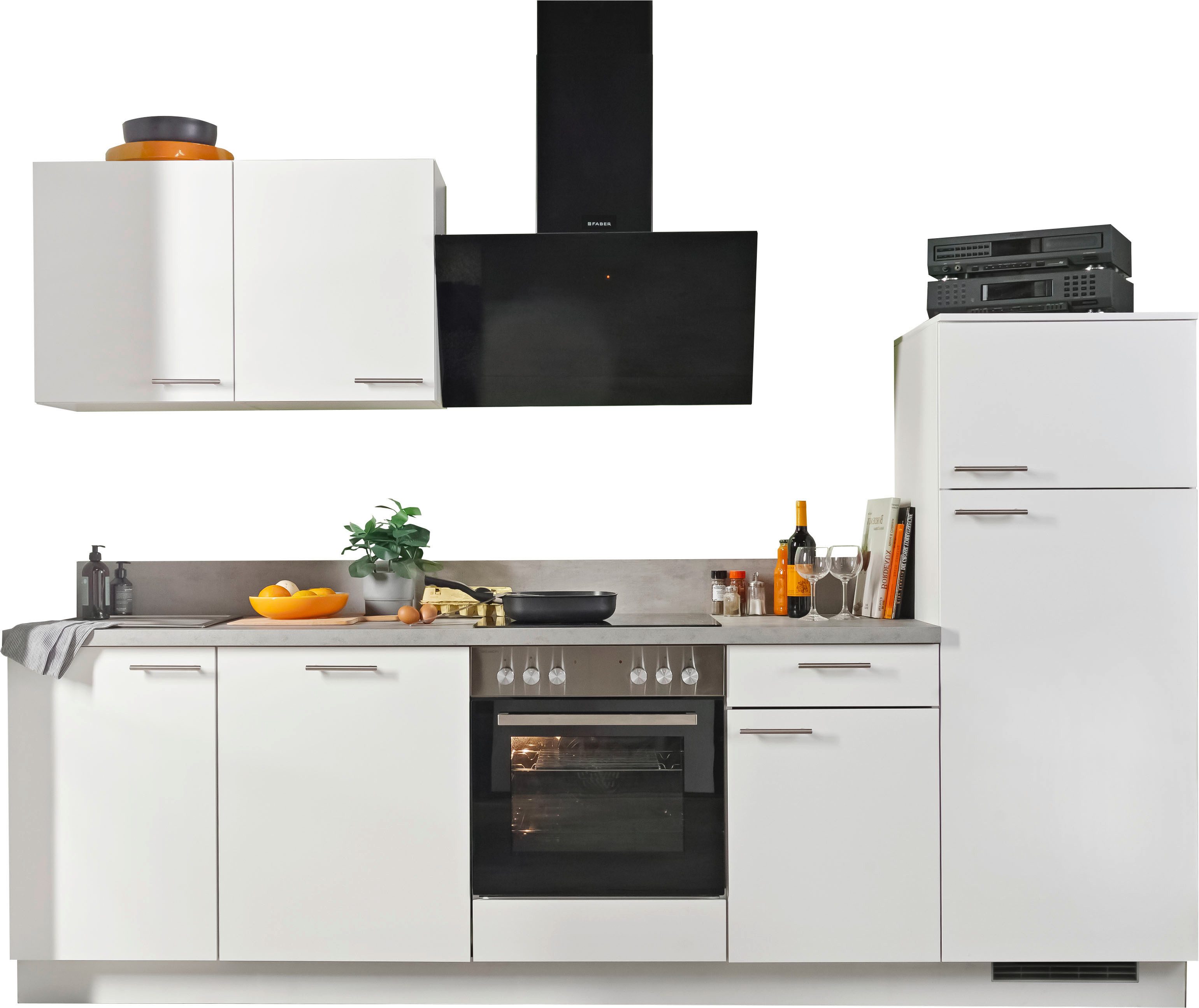 KOCHSTATION Küche KS-Scafa, mit Soft-Close, mit höhenverstennbaren Füßen, vormontiert, wahlweise mit E-Geräten, Stellbreite 280 cm