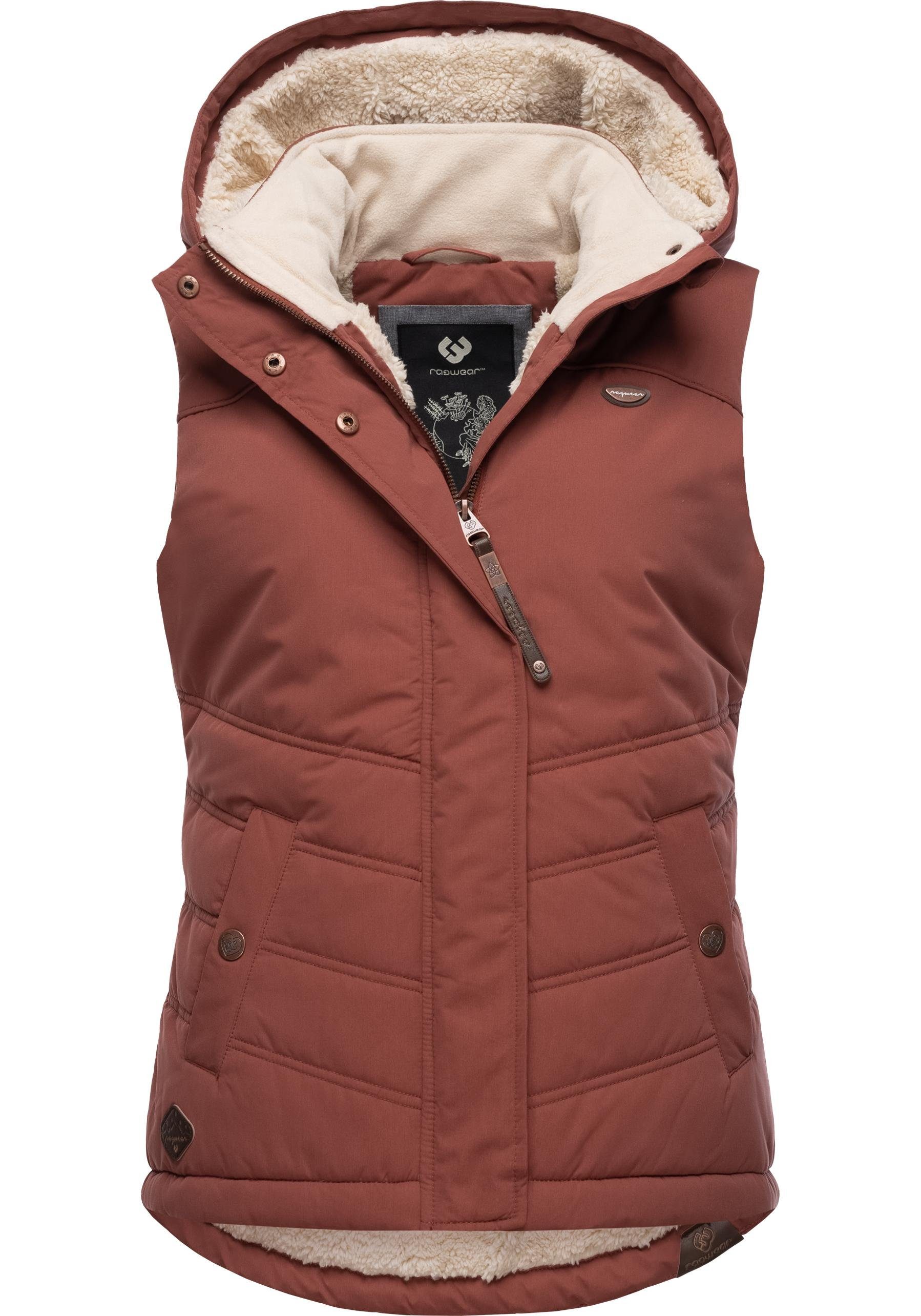 Ragwear Steppweste "Hesty" Wasserdichte Outdoor-Weste mit abnehmbarer Kapuz günstig online kaufen