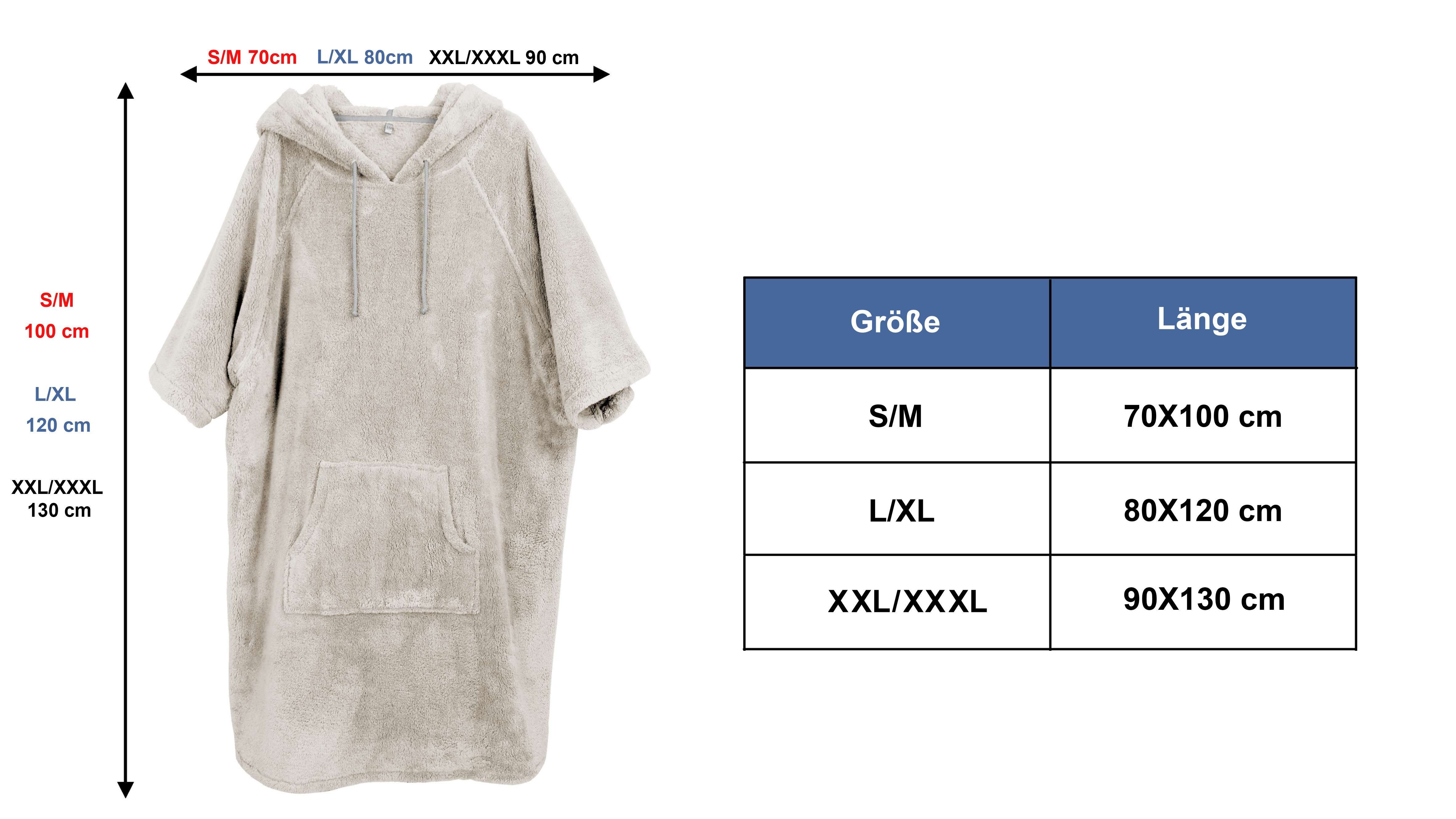 OTTO home Badeponcho Lillou, Surfponcho ideal für Sauna, Spa & im Urlaub, Langform, Microfaser, Kapuze, ohne, weich und kuschelig, plüsch, Fleece, Unisex, für Damen und Herren