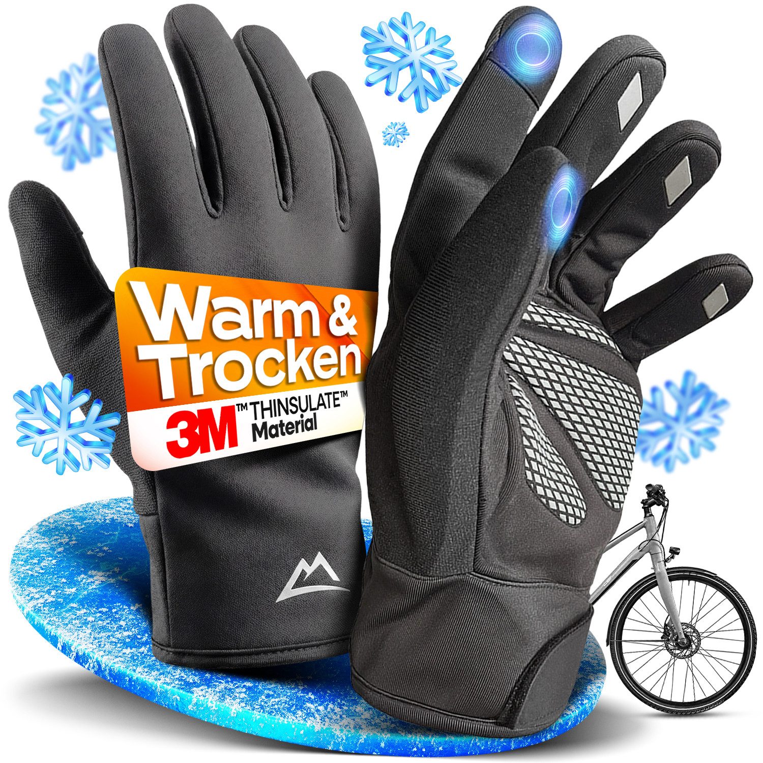 Nextcover Fahrradhandschuhe Nextcover Winter Fahrradhandschuhe Herren & Damen mit ThermoShield 2.0