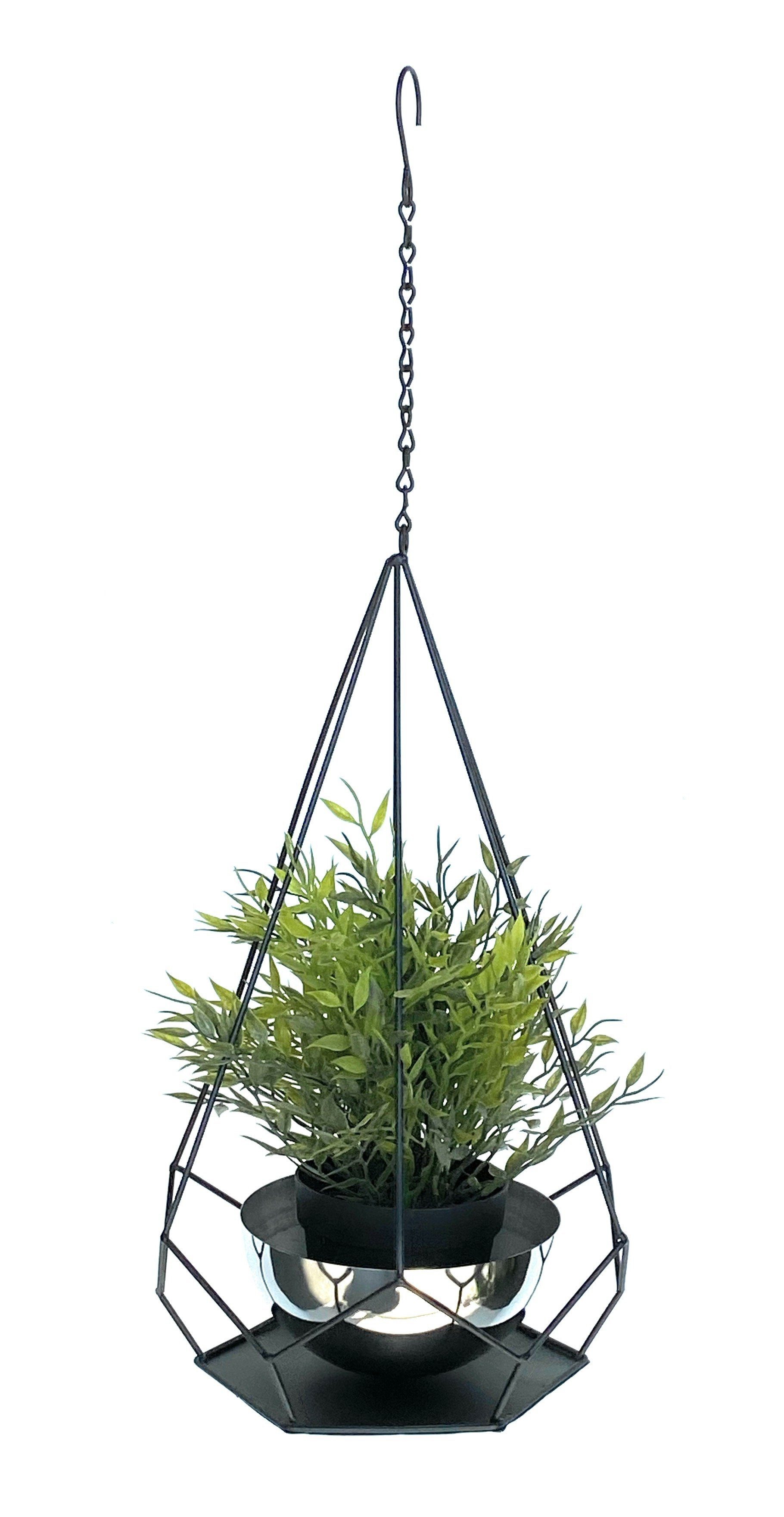 Blumenampel Innen Metall Wand Hängepflanzen 96095 mit Topf 6 Ecken Pflanzenhänger