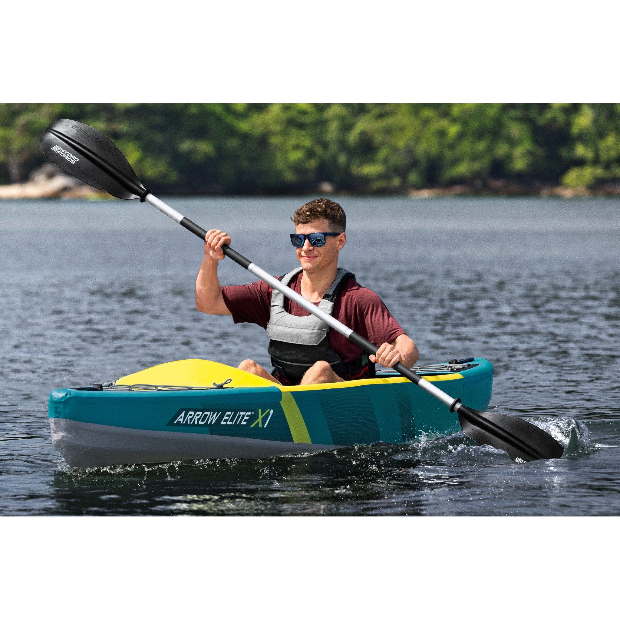 Bestway Ruderboot Hydro Force® Kajak-Set Arrow Elite™ X1 365x73x30cm, mit umfangreichem Zubehör