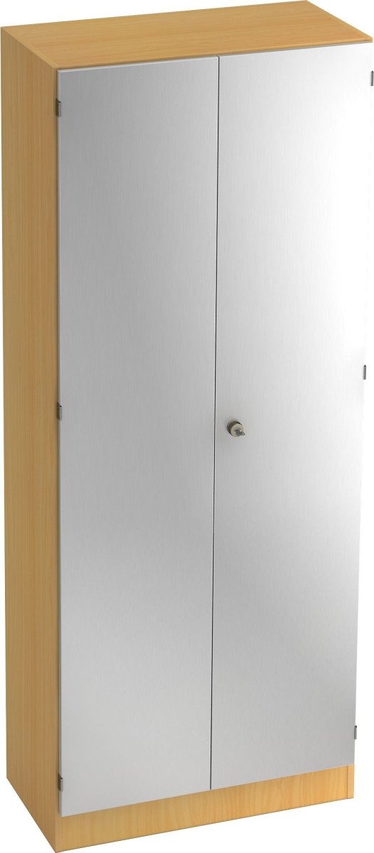 HAMMERBACHER Garderobenschrank Garderobeschrank Solid 5OH BxTxH 80x42x200,4cm Griff SG Buche/Silber
